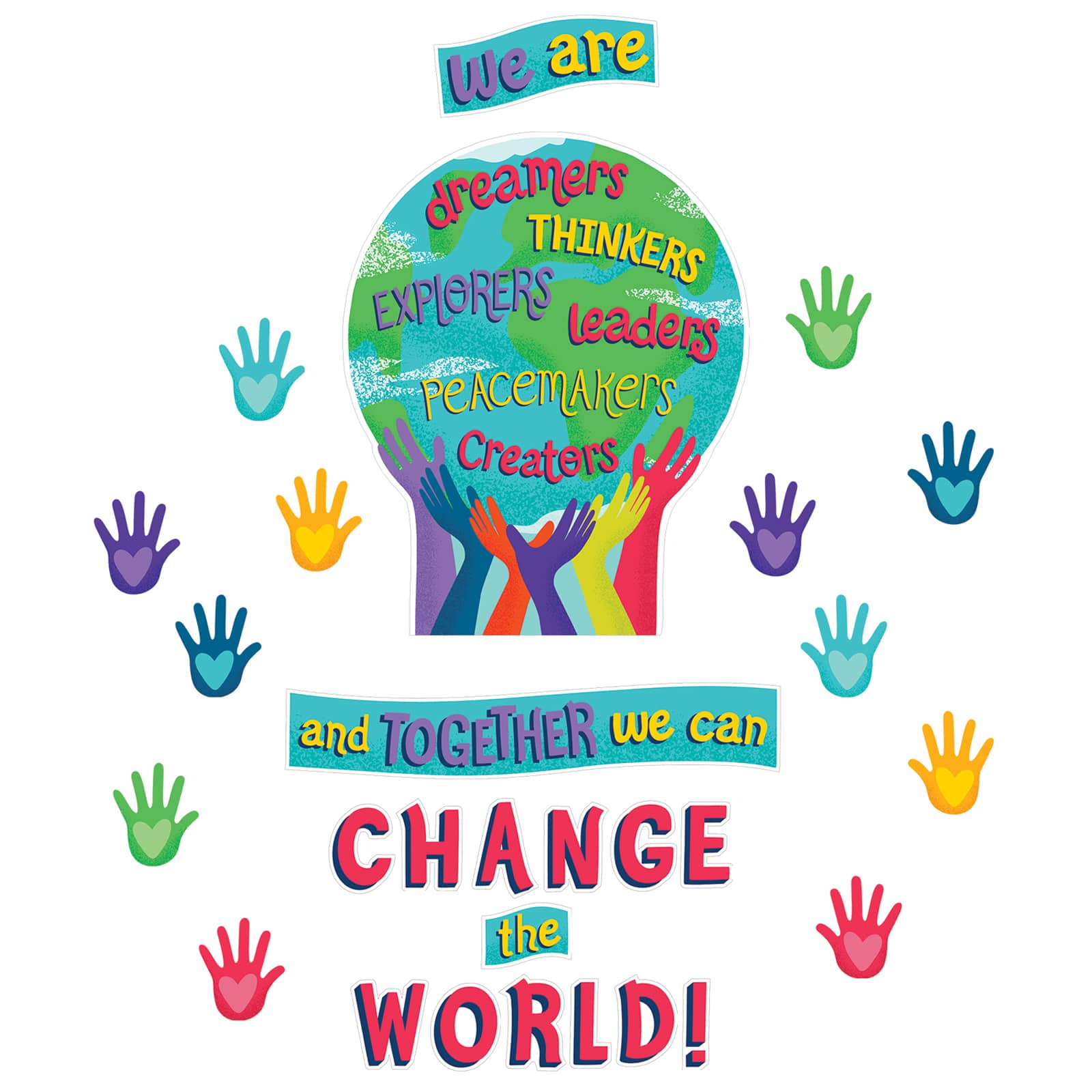 Carson Dellosa Education&#x2122; One World Together We Can Change the World Bulletin Board Set