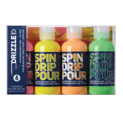 FolkArt® Drizzle™ 4 Color Neon Paint Set
