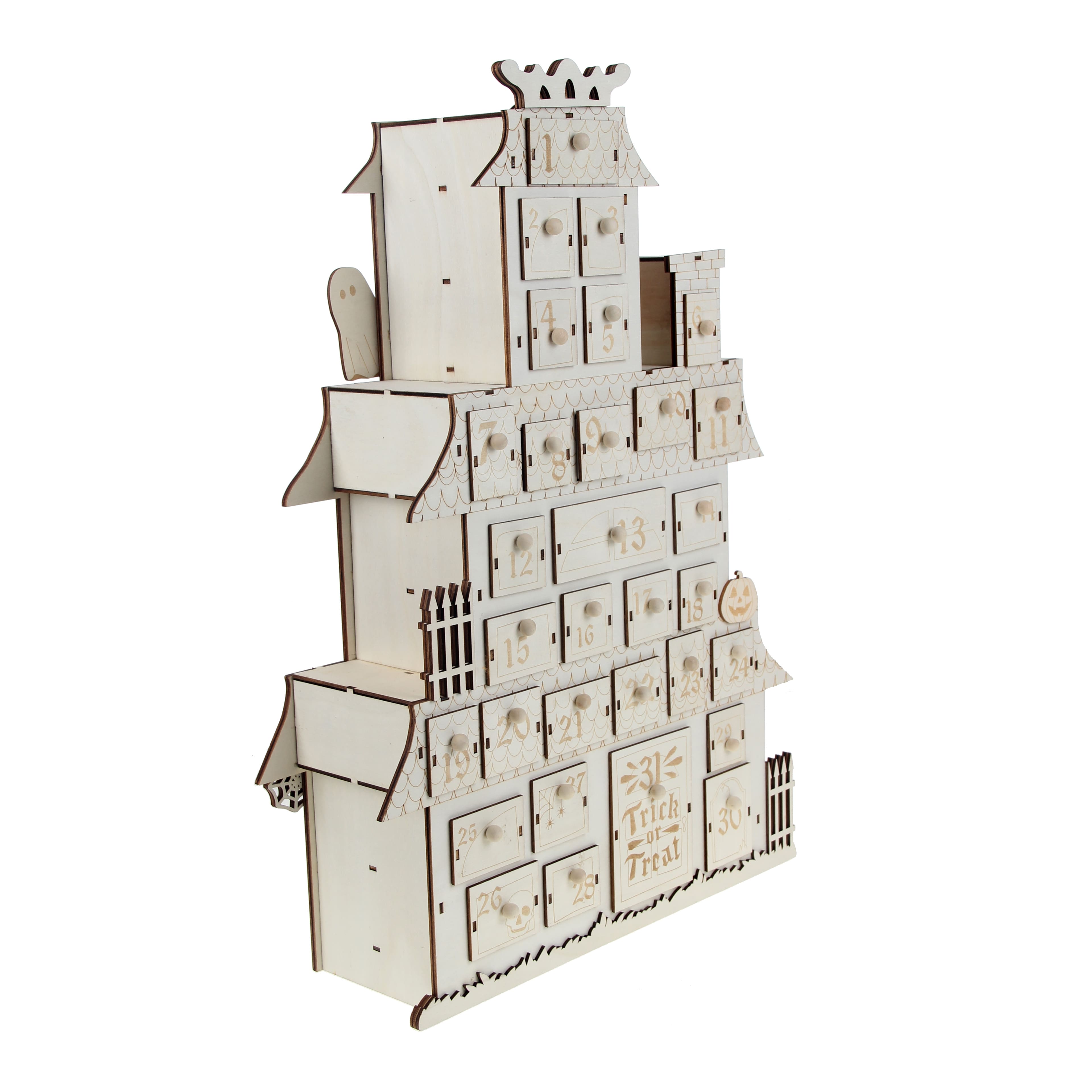 21&#x22; DIY Haunted House Halloween Countdown Wood D&#xE9;cor by Make Market&#xAE;