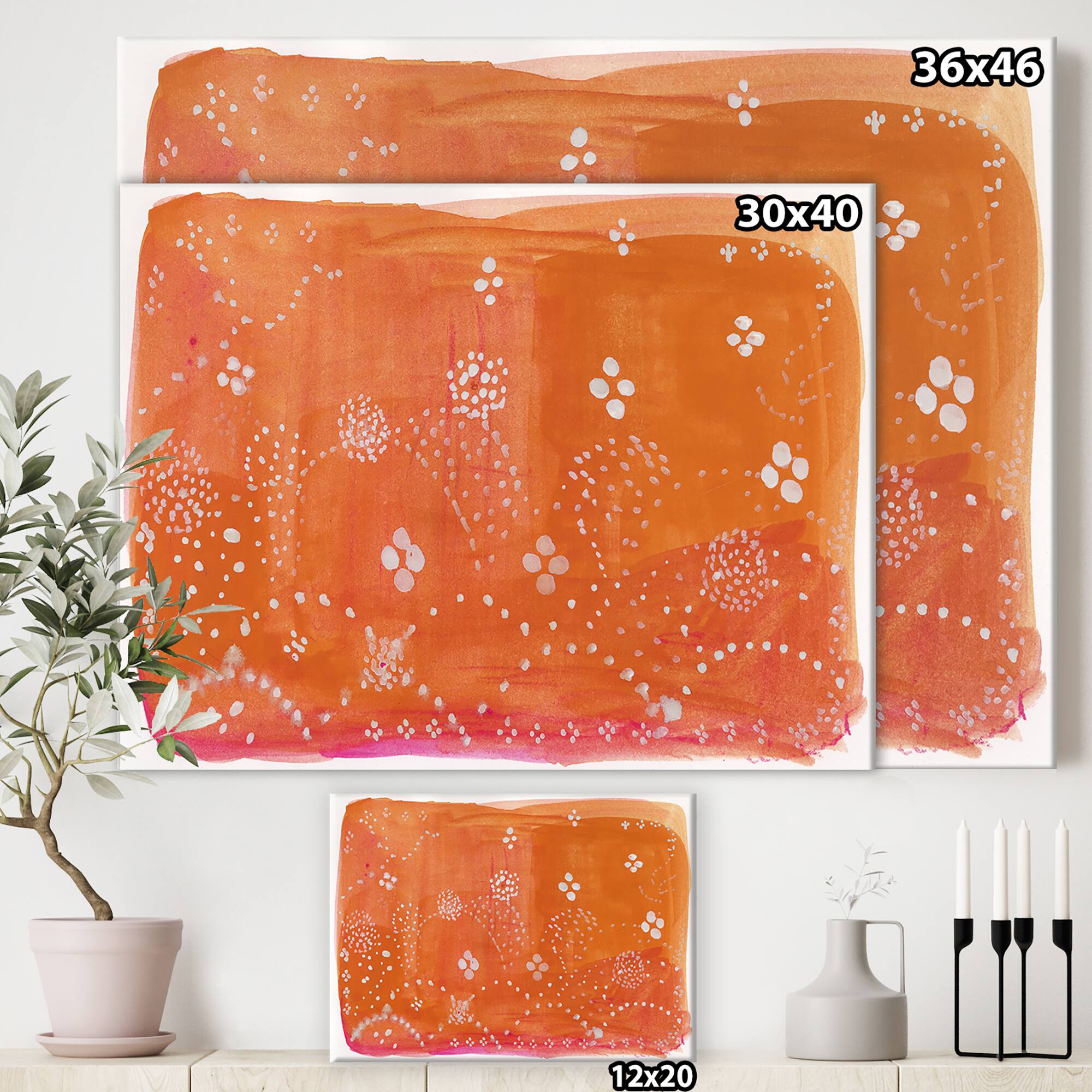 Designart - Indian Orange Composition - Mid-Century Modern Premium Canvas Wall Art