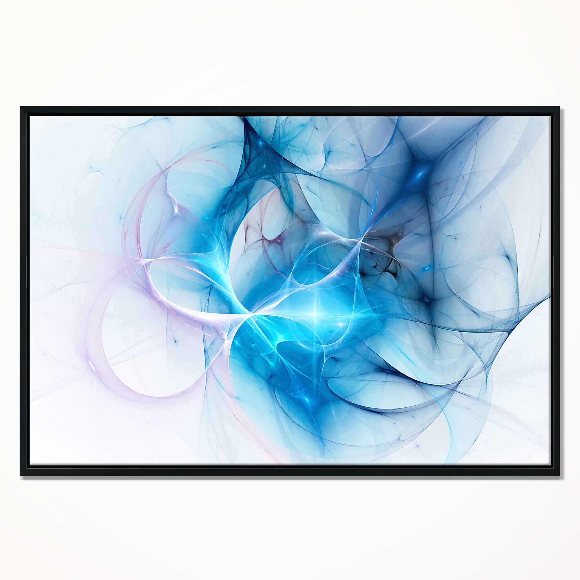 Designart - Blue Nebula Star - Abstract Framed Canvas art print