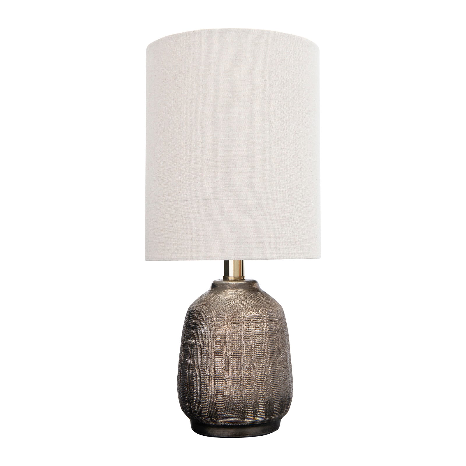 Hello Honey® 18" Metallic Glazed Terracotta Table Lamp with Linen Shade