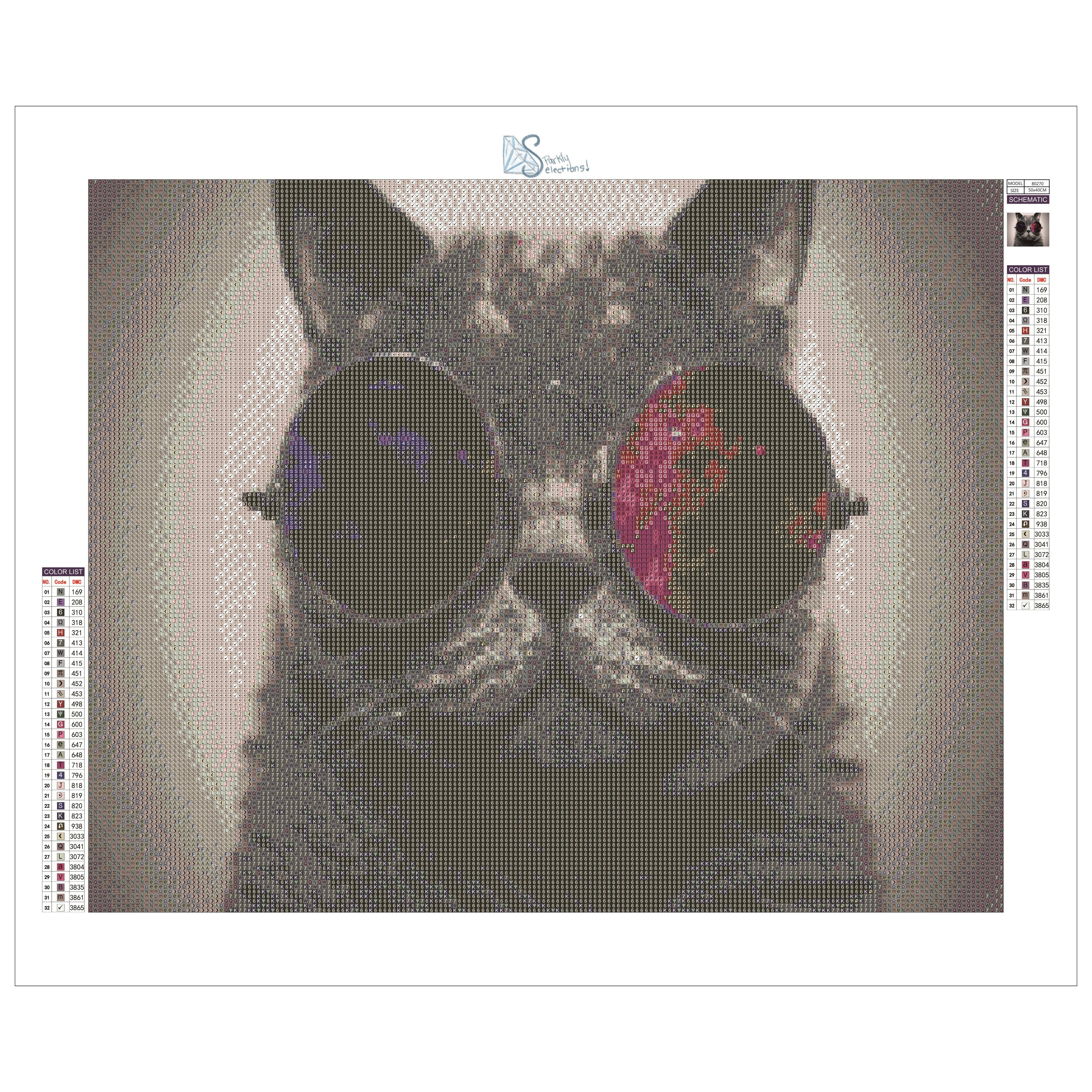 Sparkly Selections Cat in Sunglasses Diamond Art Kit, Square Diamonds