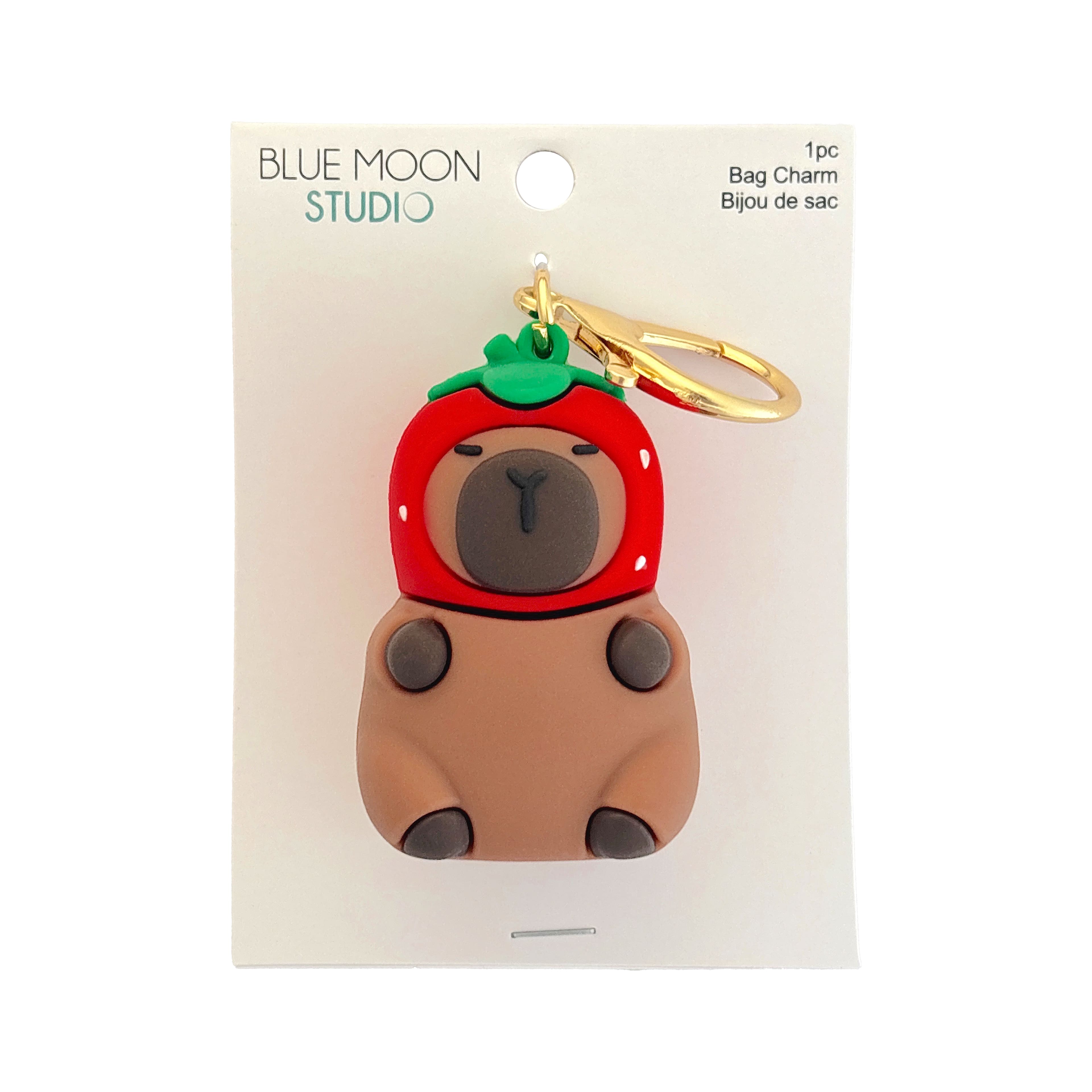 Blue Moon Studio™ Capybara in Strawberry Hat Bag Charm