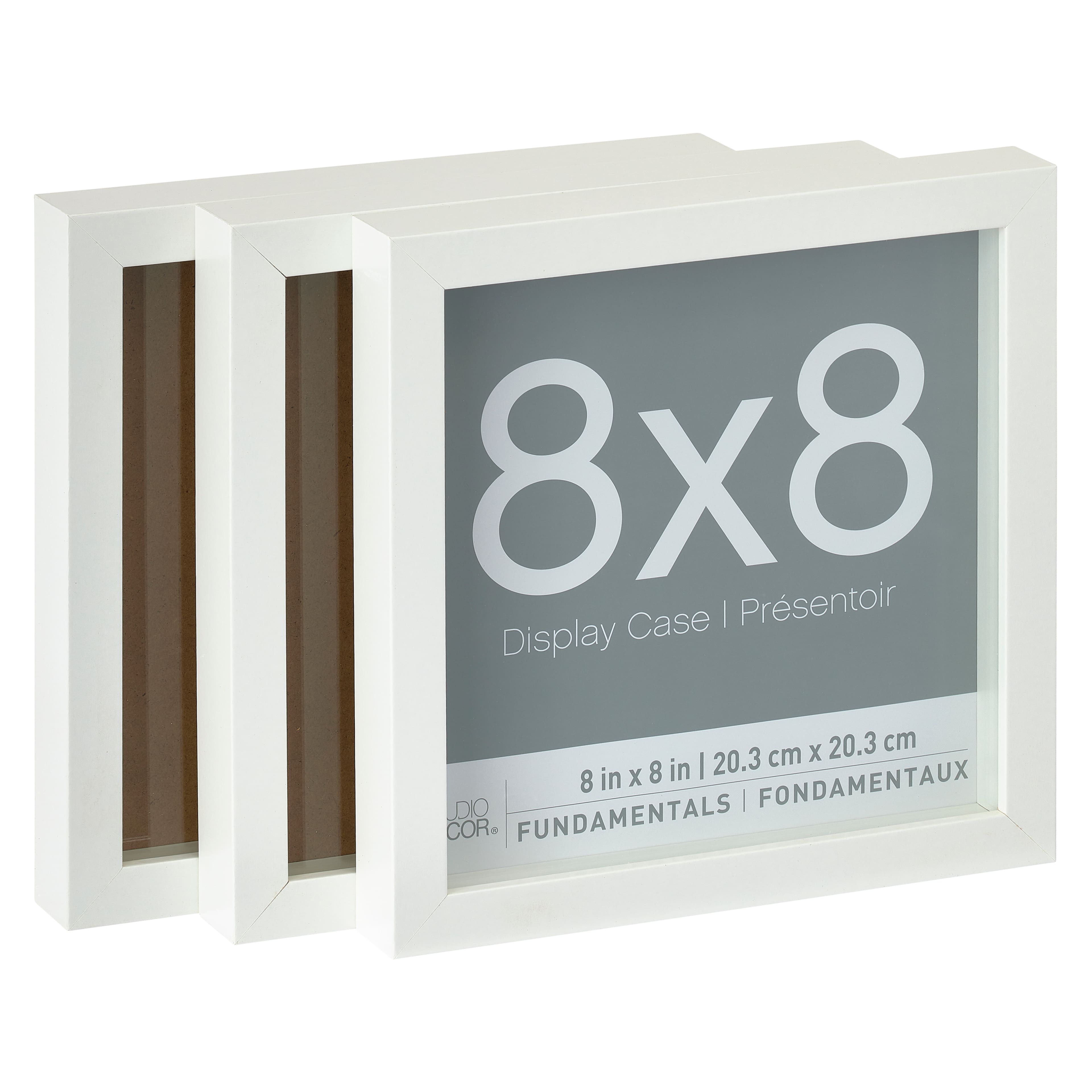 3-Pack White 8 x 8 Shadow Boxes, Fundamentals By Studio Décor