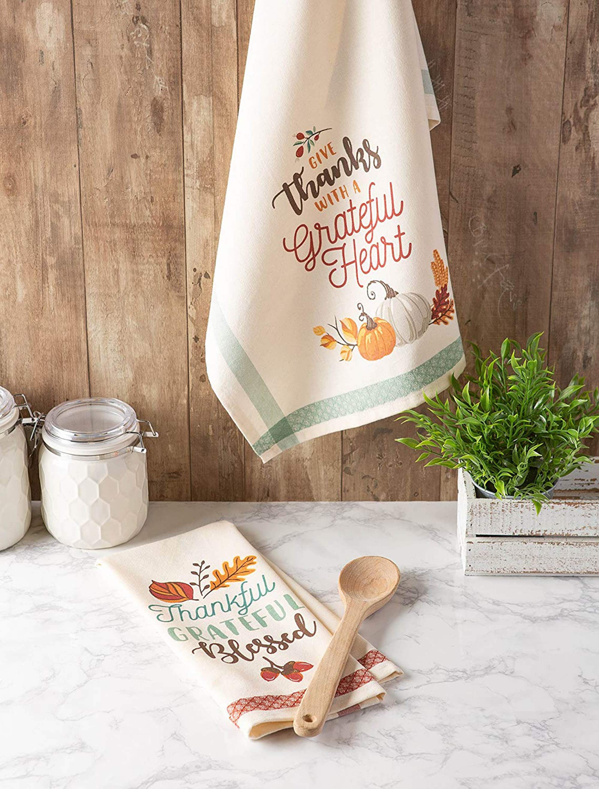 DII® Assorted Grateful Fall Printed Dishtowel Set