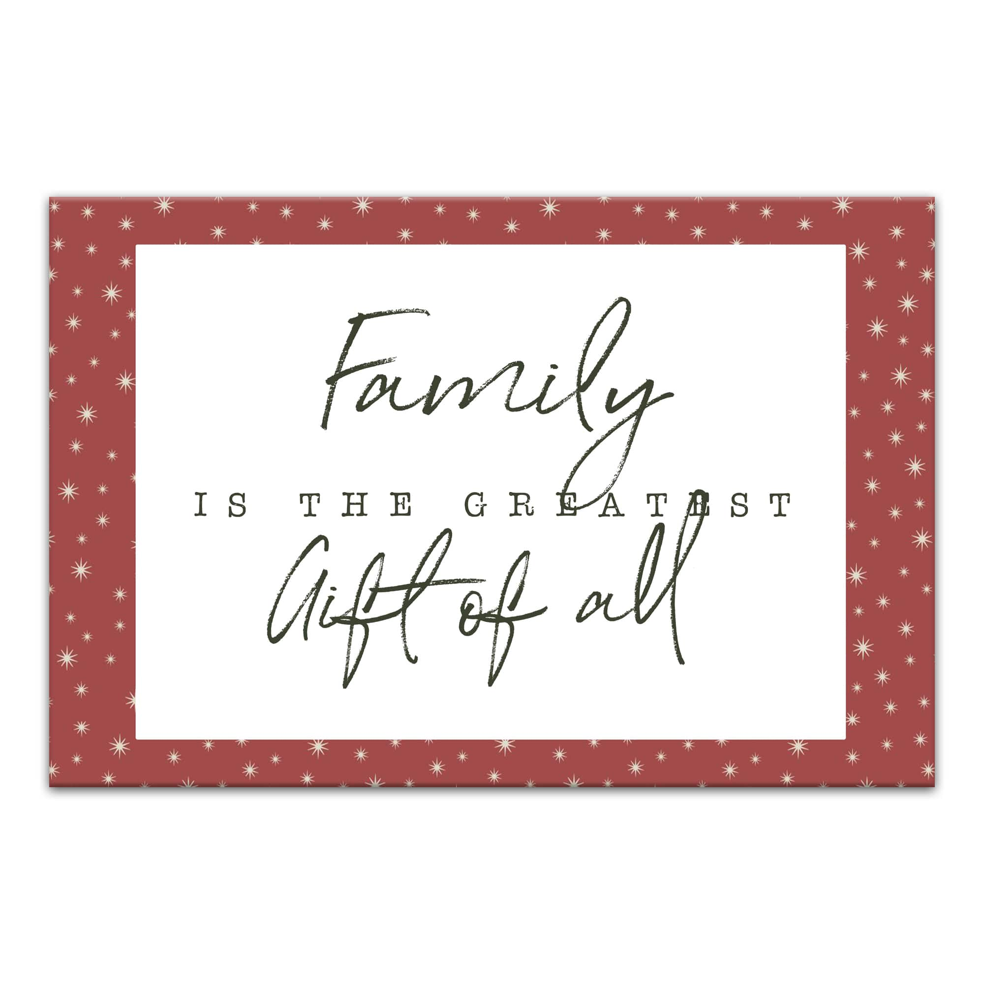 Family Greatest Gift Red Twinkle Canvas Wall Art