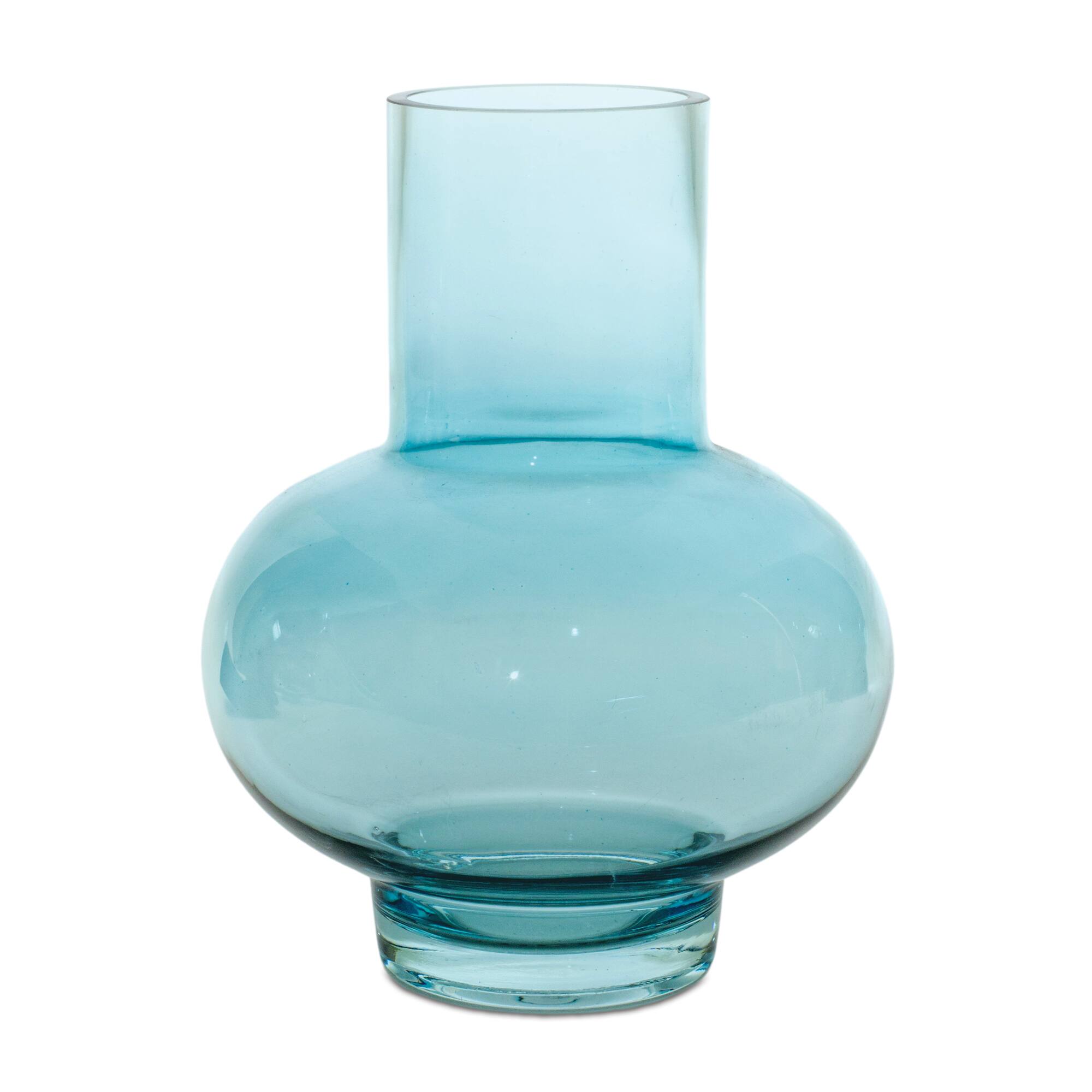 9" Blue Glass Vase, 4ct.