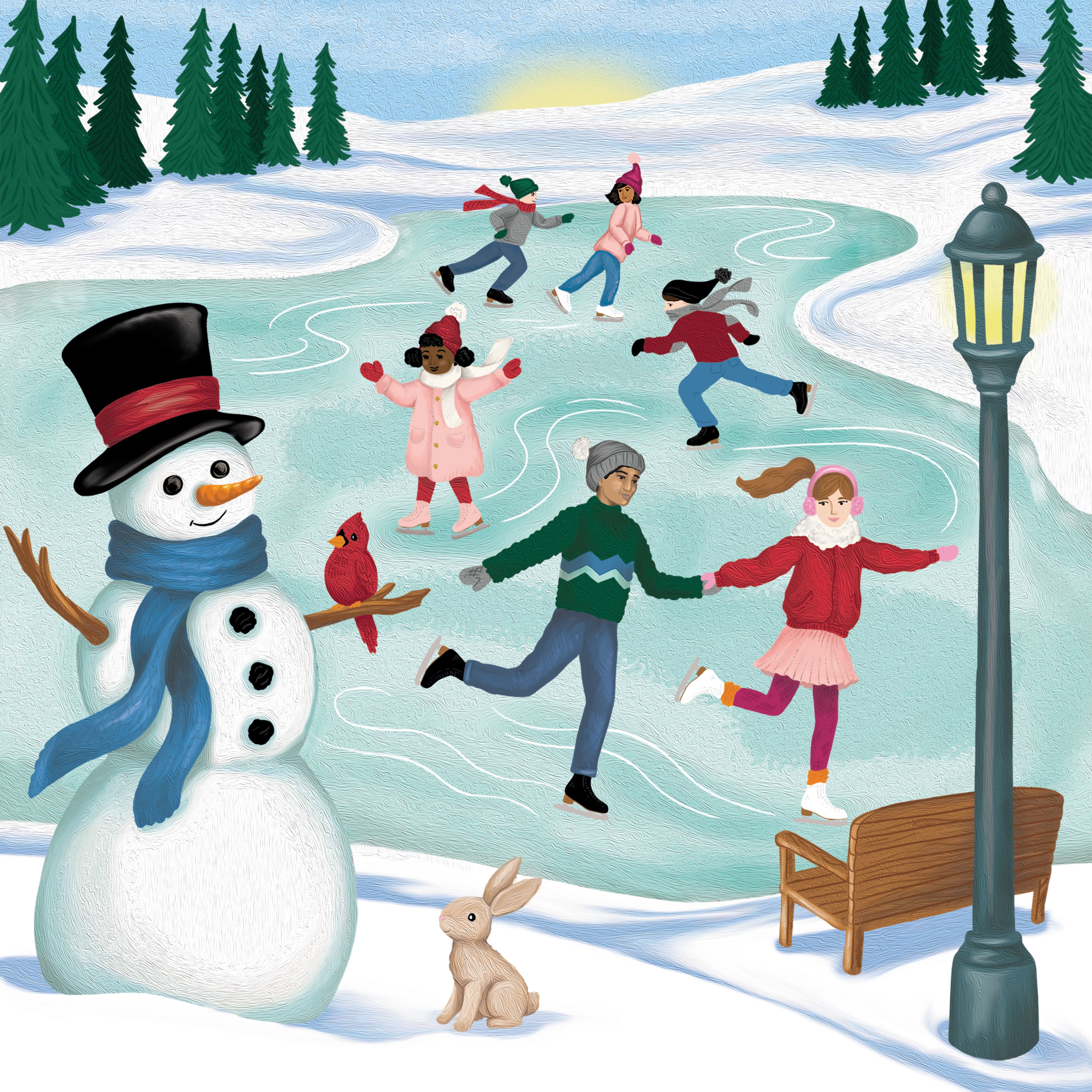 Ice Skating Canvas Painting Kit by Artist&#x27;s Loft&#xAE; Christmas