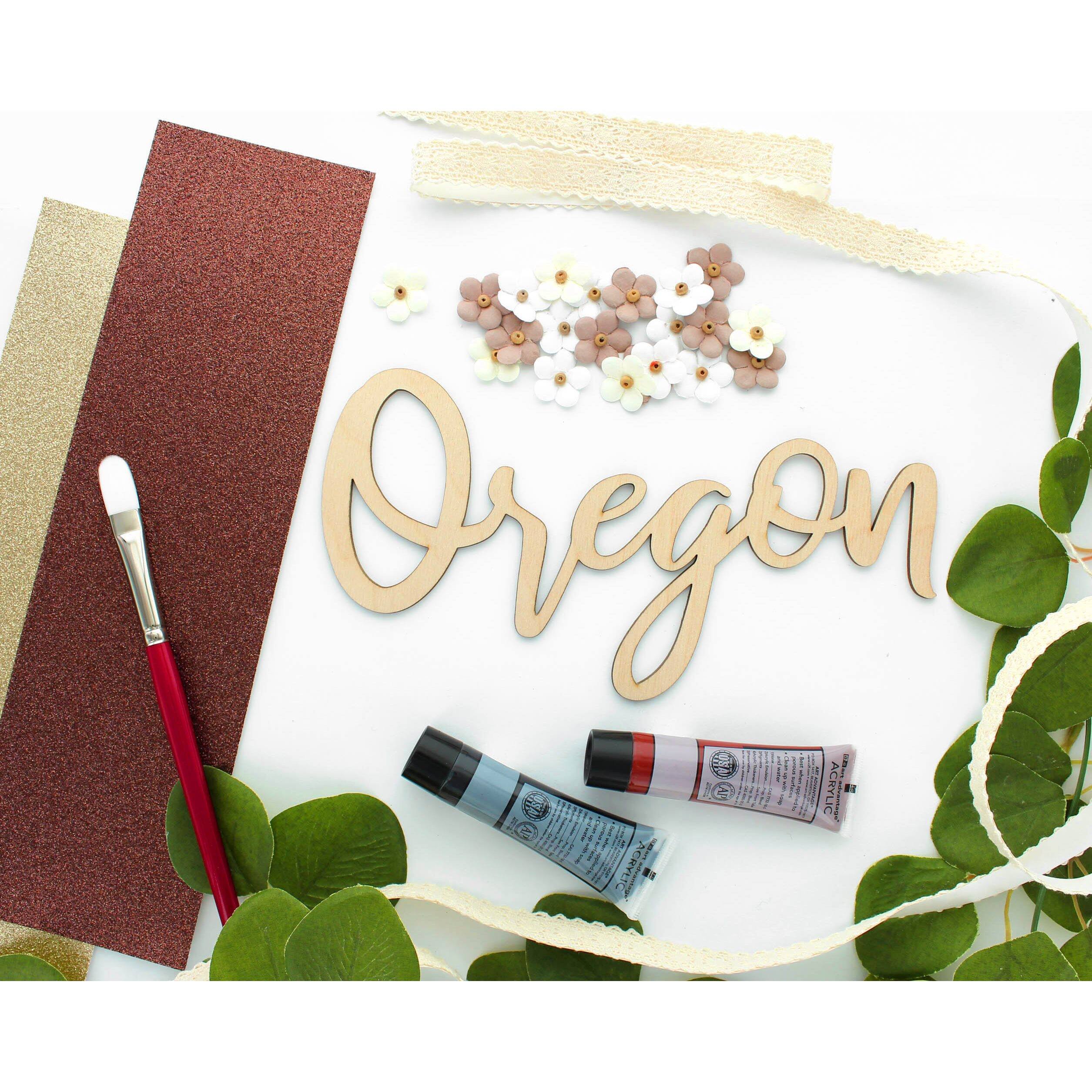Leisure Arts&#xAE; 9&#x22; Wood Oregon Word