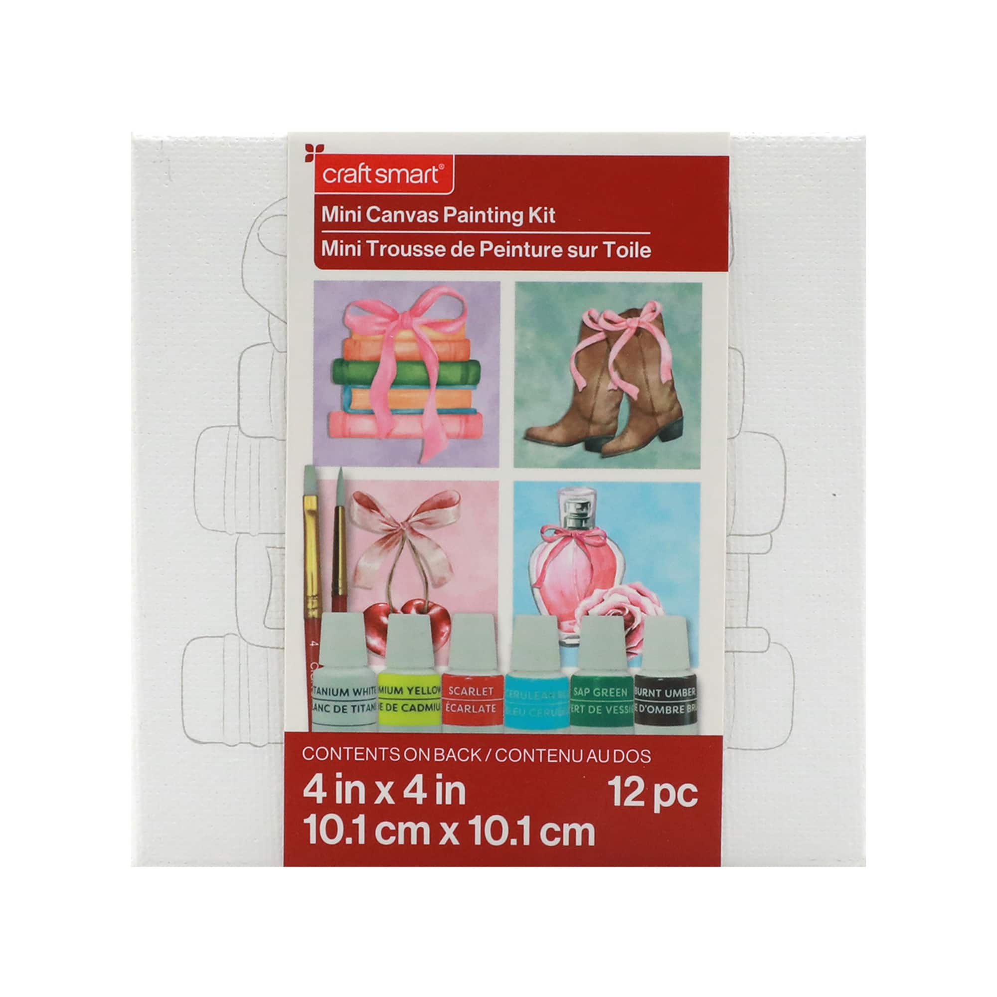 4&#x22; x 4&#x22; Bows Canvas Painting Kit by Craft Smart&#xAE;