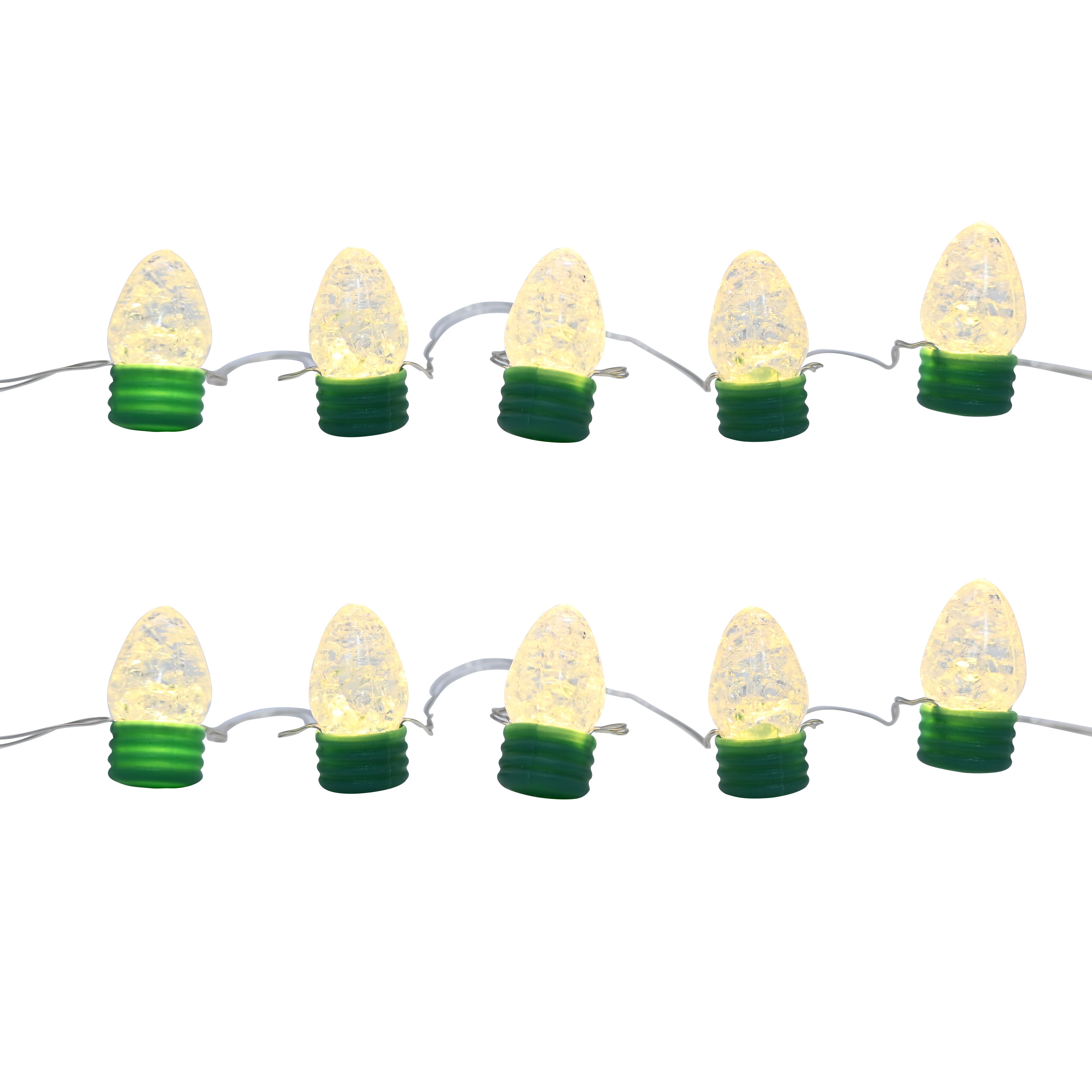 20ct. Warm White LED Mini Vintage Crackle Bulb String Lights on Silver Wire by Ashland®