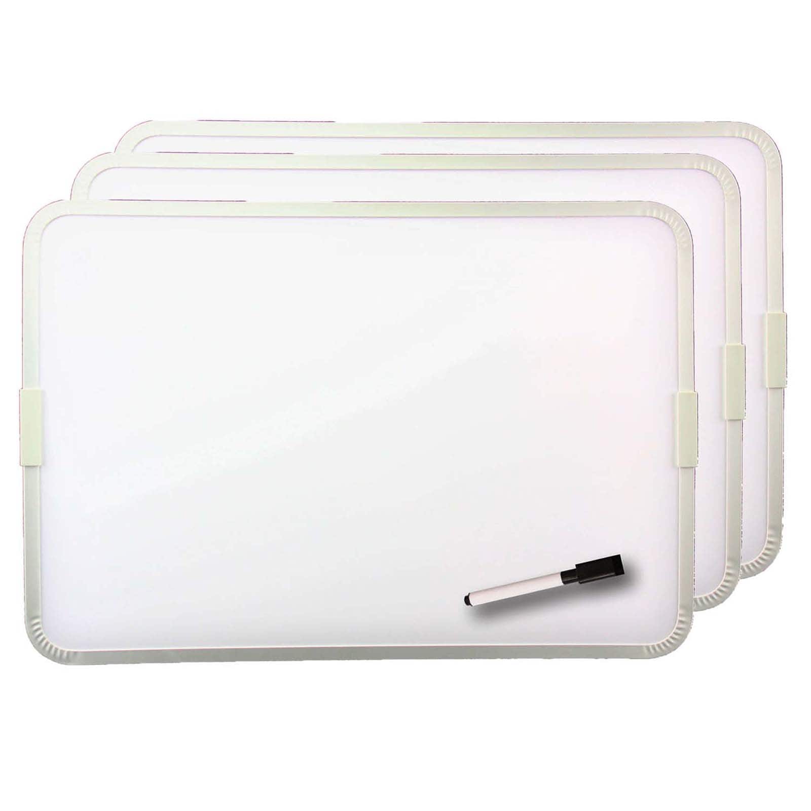 Flipside Aluminum Framed 12&#x27;&#x27; x 17.5&#x27;&#x27; Two-Sided Magnetic Dry Erase Board with Pen, 3ct.