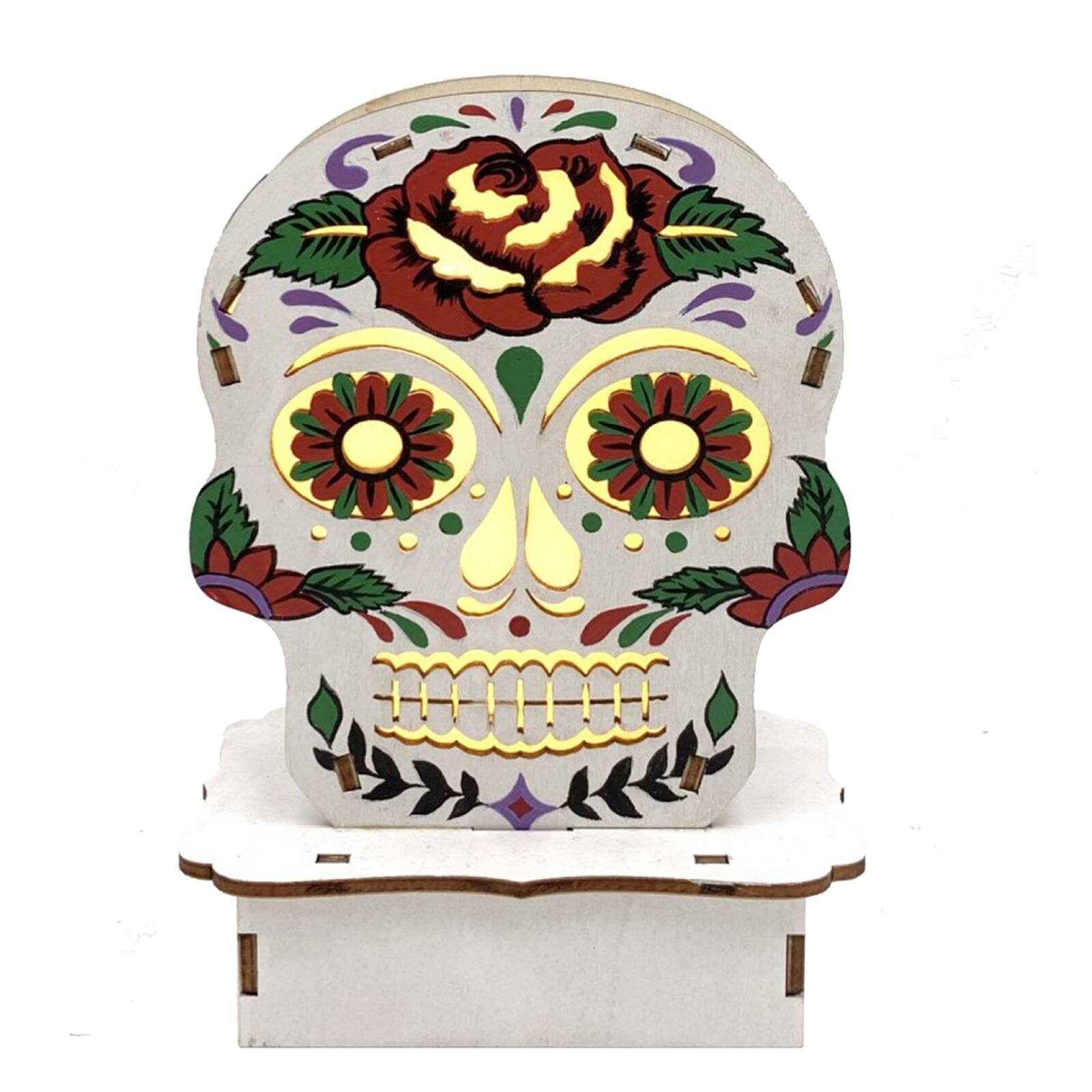 Santa&#x27;s Workshop 6&#x22; LED Sugar Skull