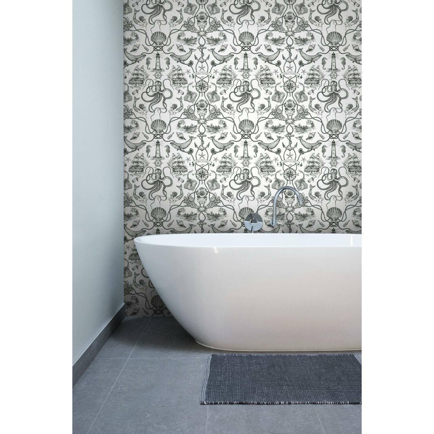 RoomMates Deep Sea Toile Peel &#x26; Stick Wallpaper