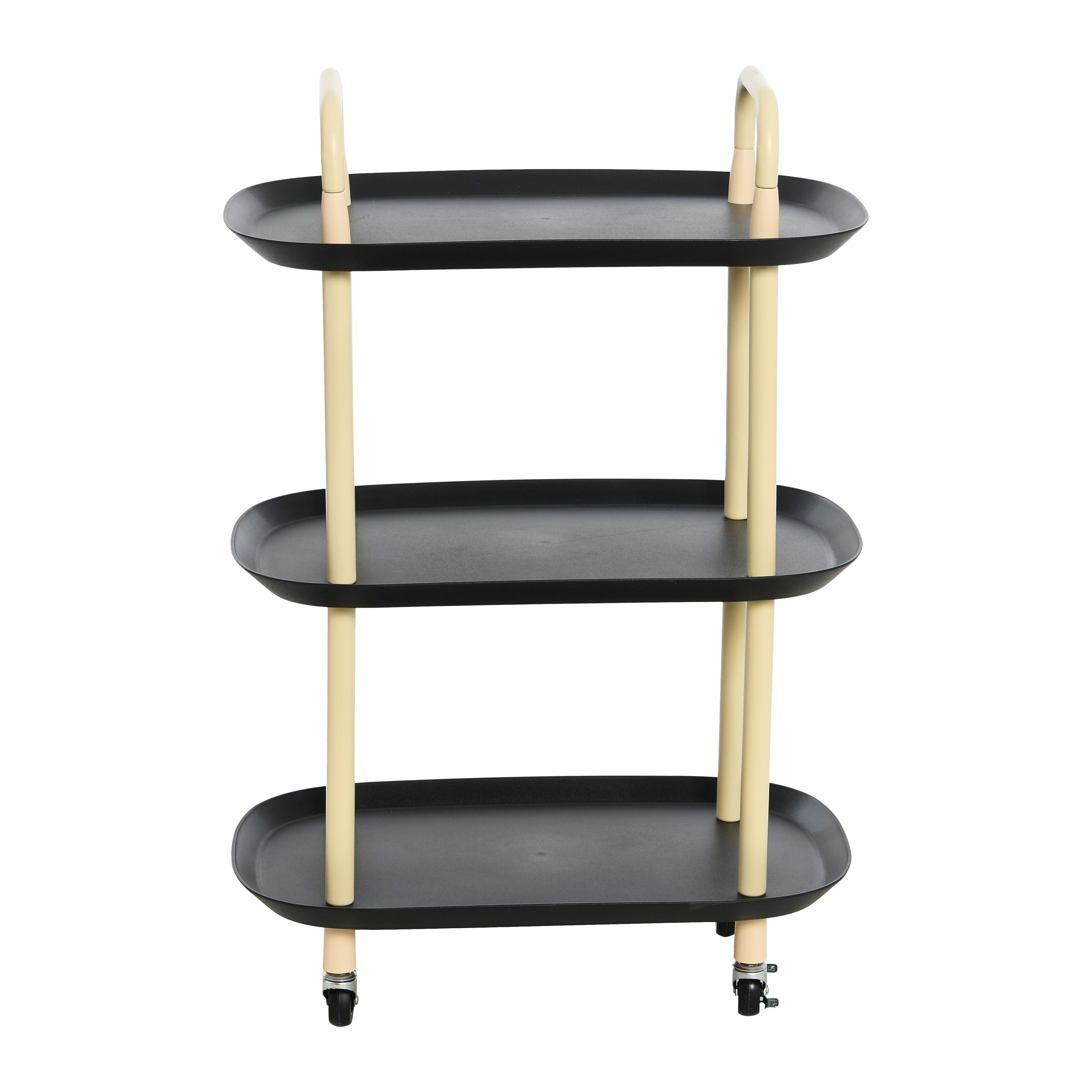 Hello Honey&#xAE; Main + Mesa&#x2122; 3-Tier Modern Plastic and Metal Trolley