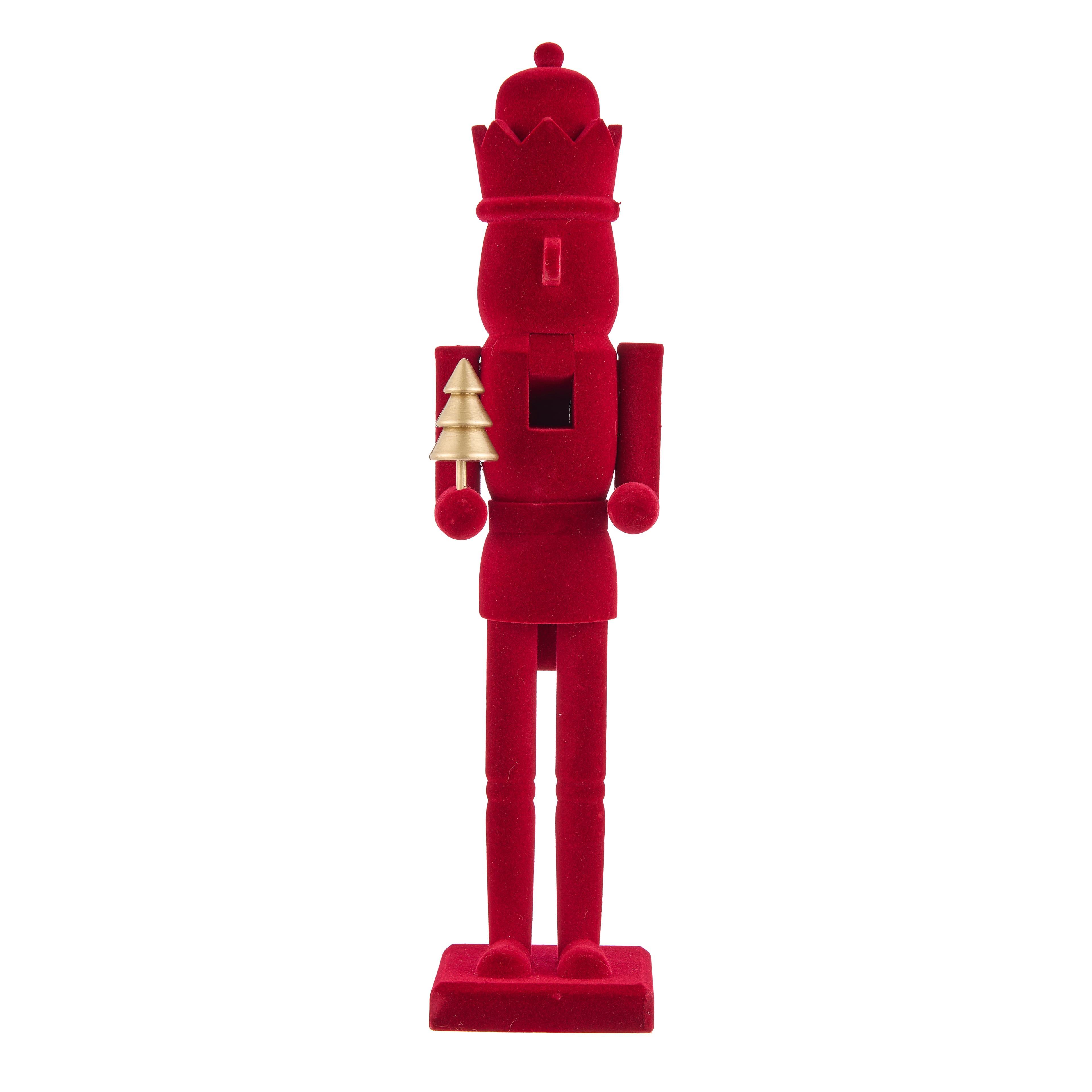 16" Burgundy Flocked Nutcracker with Tree by Ashland®