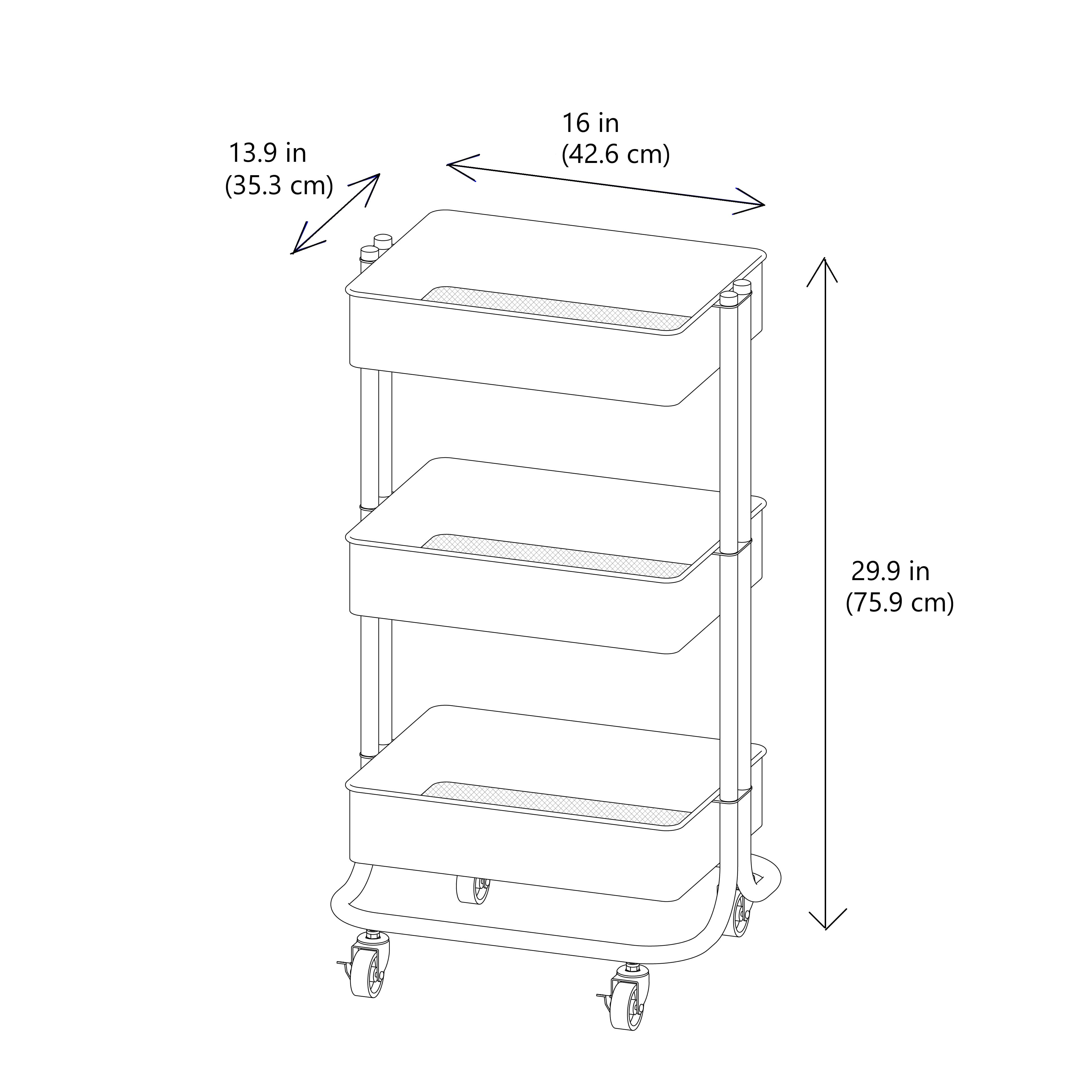 Chariot roulant à 3 niveaux Lexington de Simply Tidy