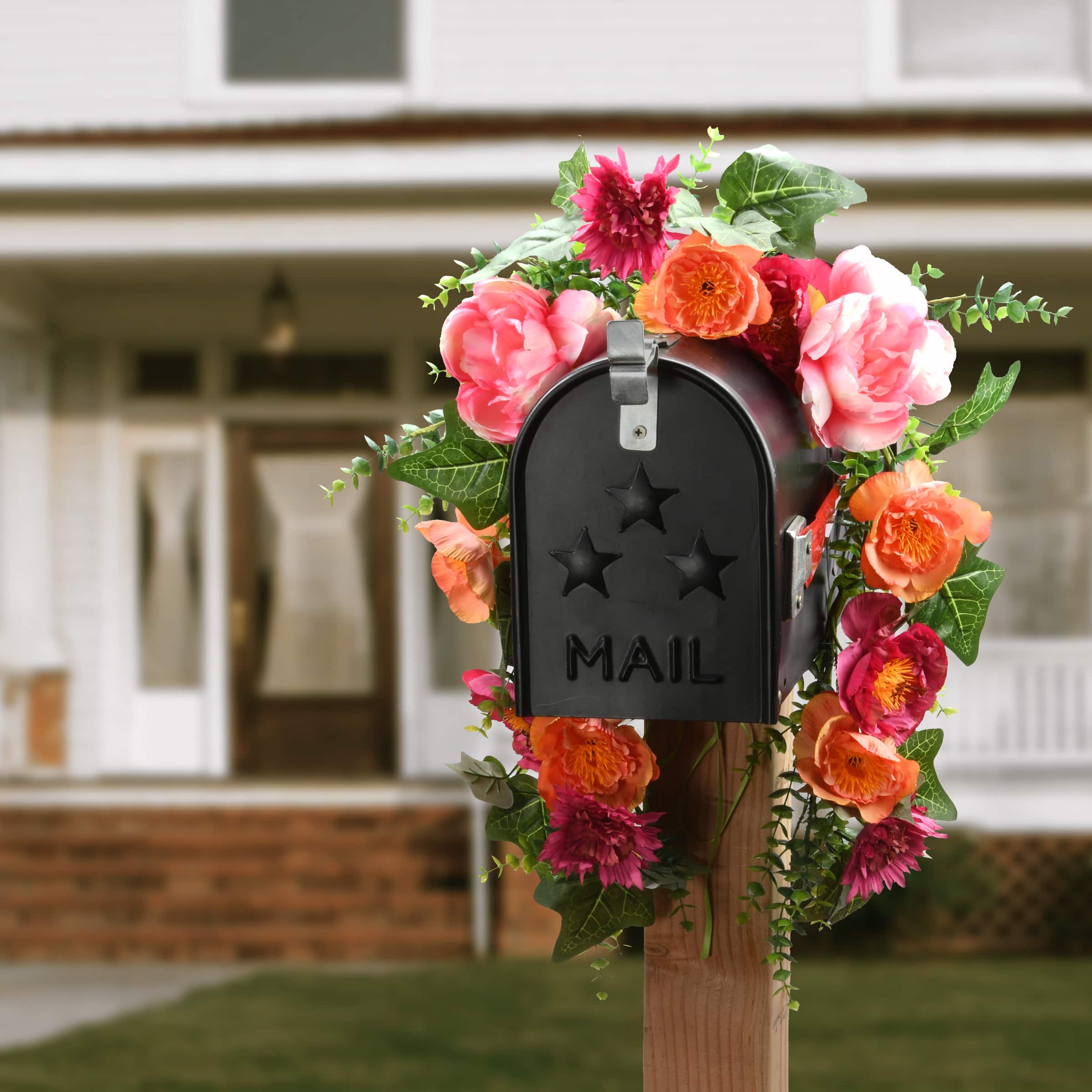 3ft. Spring Peony Flowers Mailbox Swag