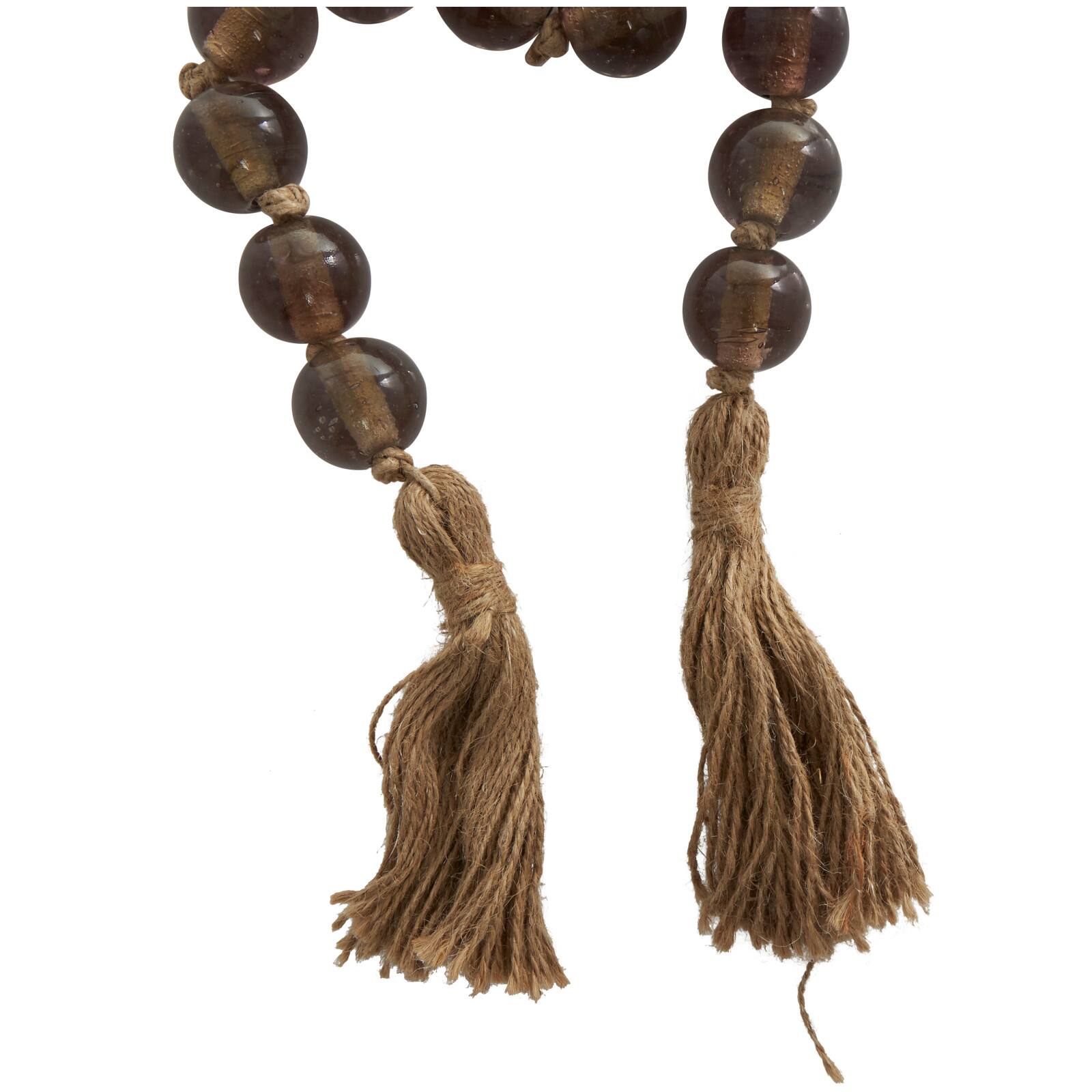 4ft. Glass Handmade Round Beaded Garland with Tassel