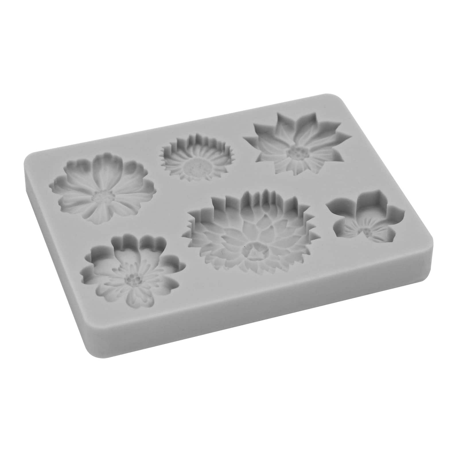 Gray Flower Silicone Fondant Mold by Makery&#x2122;