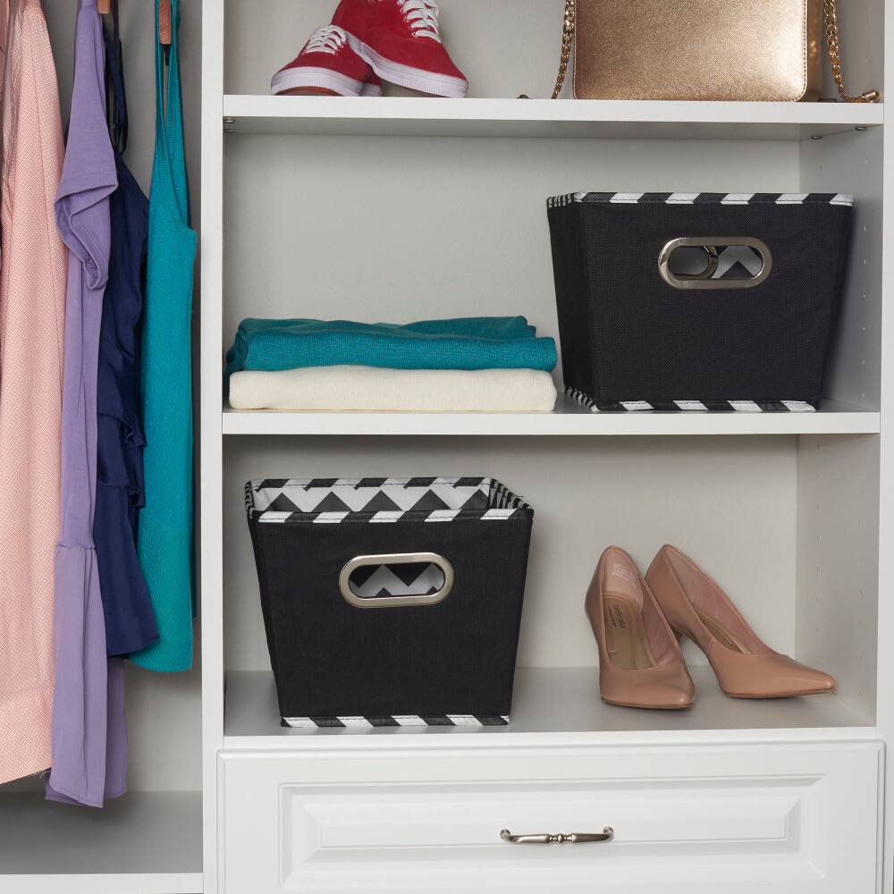 Household Essentials Chevron Fabric Tapered Storage Bins, 2ct.