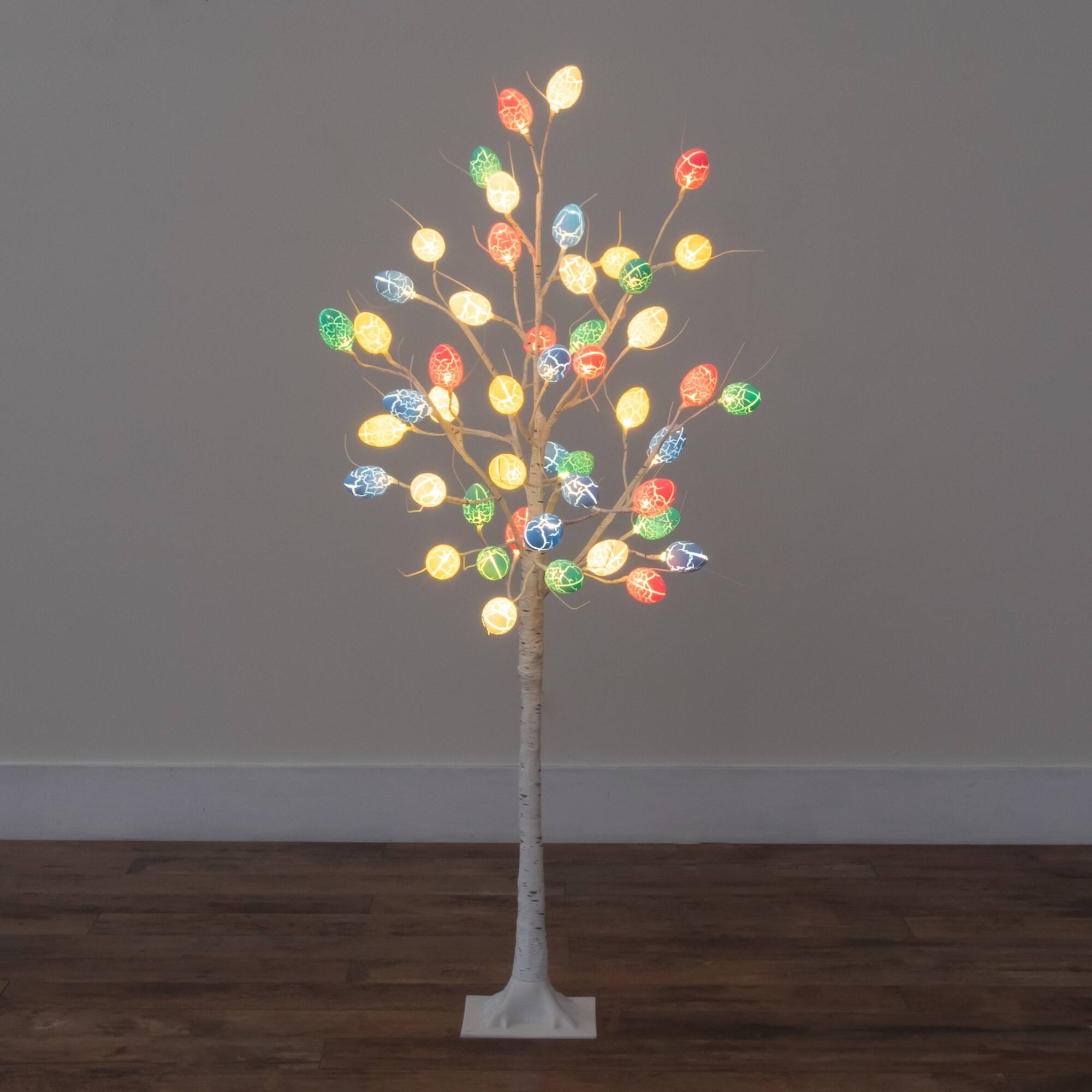 4ft. Pre-Lit Artificial Easter Twig Tree with 48 Egg Shaped LED Ornaments