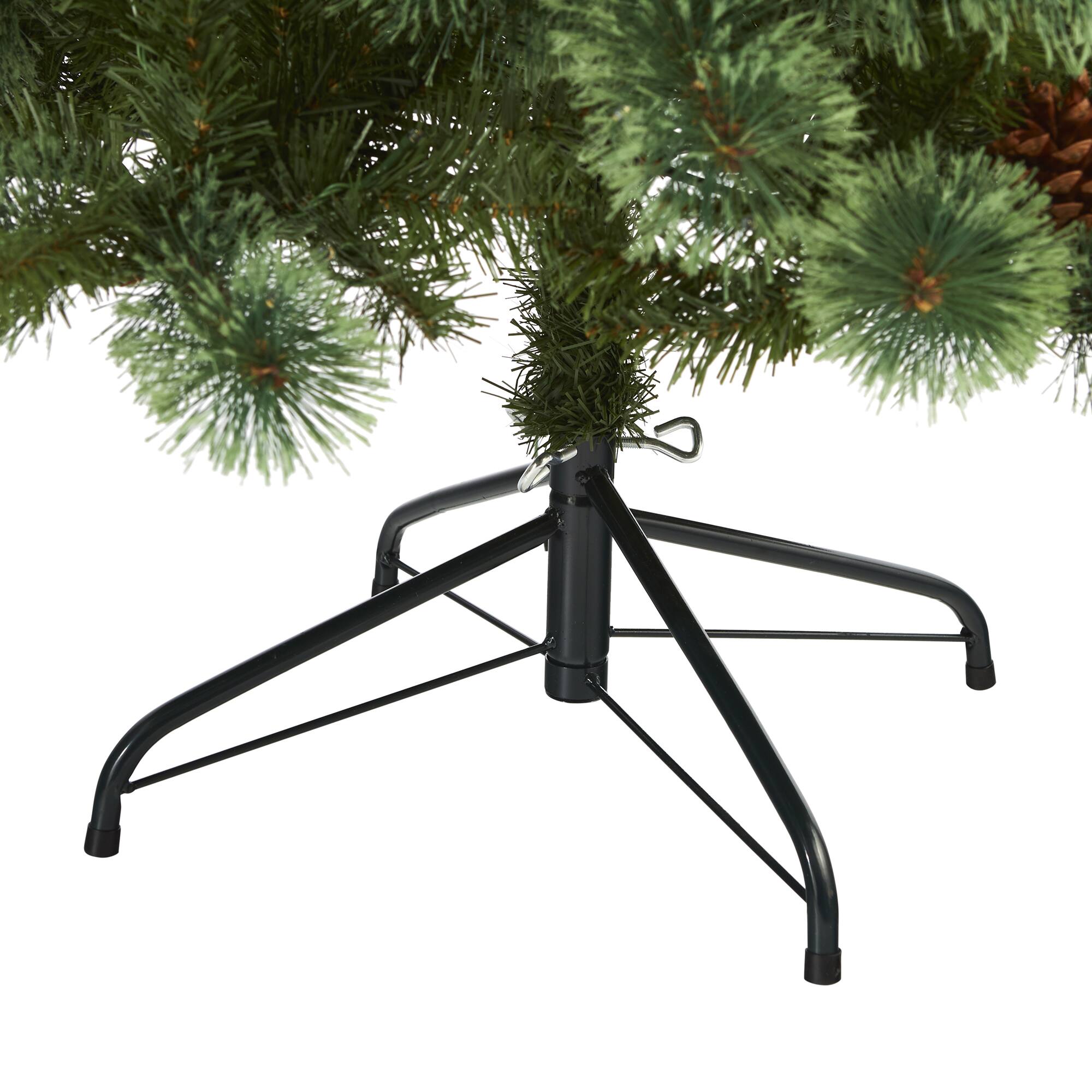 6ft. Pre-Lit White Mountain Pine & Pinecones Artificial Christmas Tree with Clear LED Lights