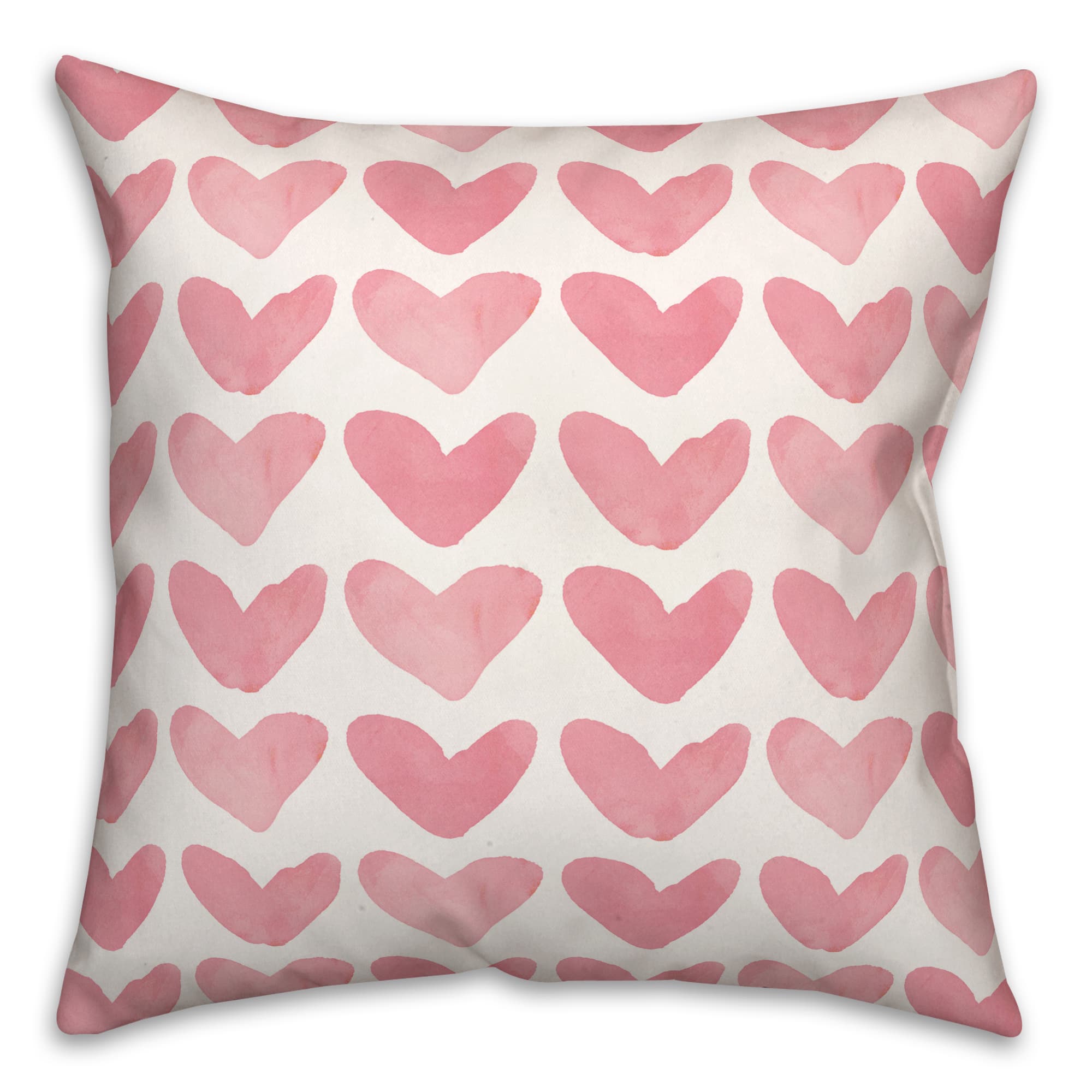 Watercolor Heart PatternThrow Pillow