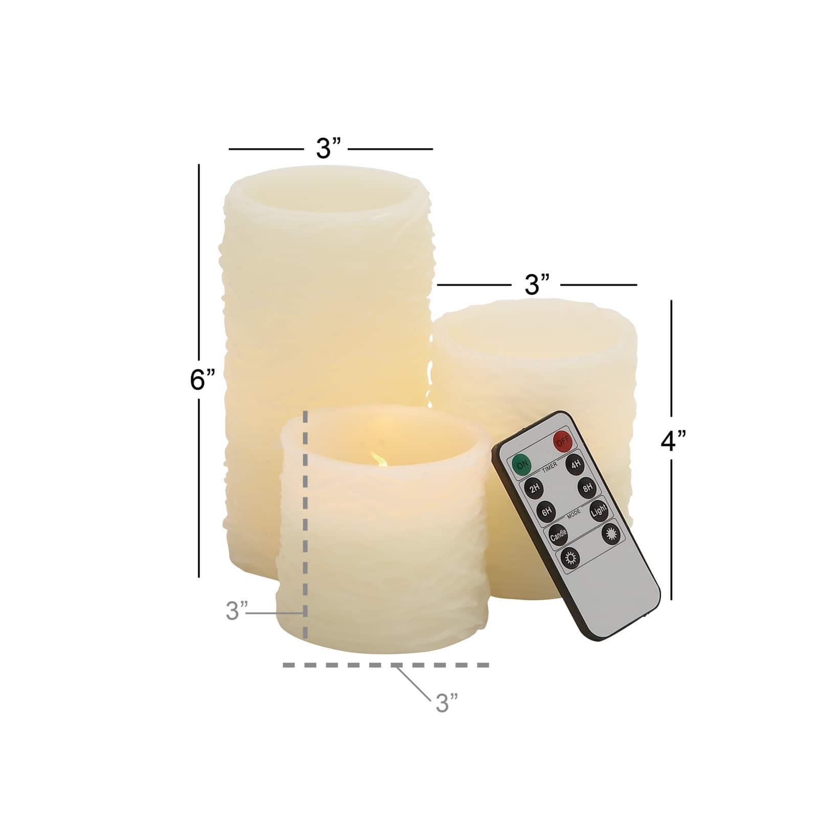 Cream Traditional Resin Flameless Candle Set