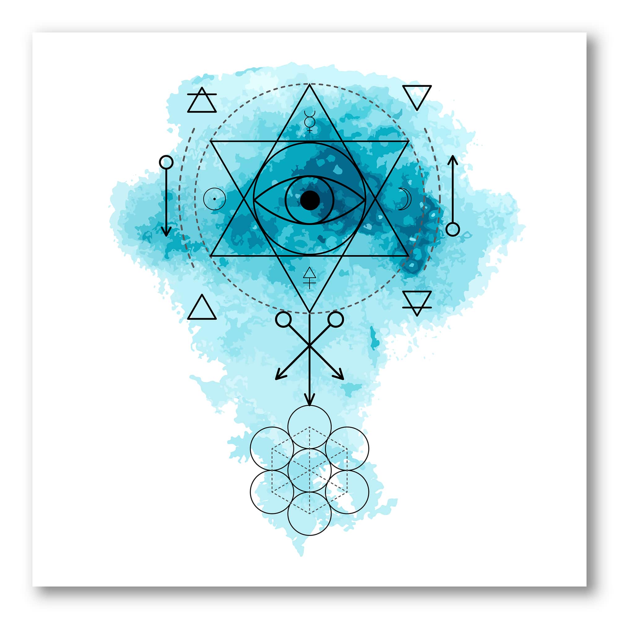 Designart - Symbol of Alchemy and Sacred Geometry II - Bohemian &#x26; Eclectic Canvas Wall Art Print