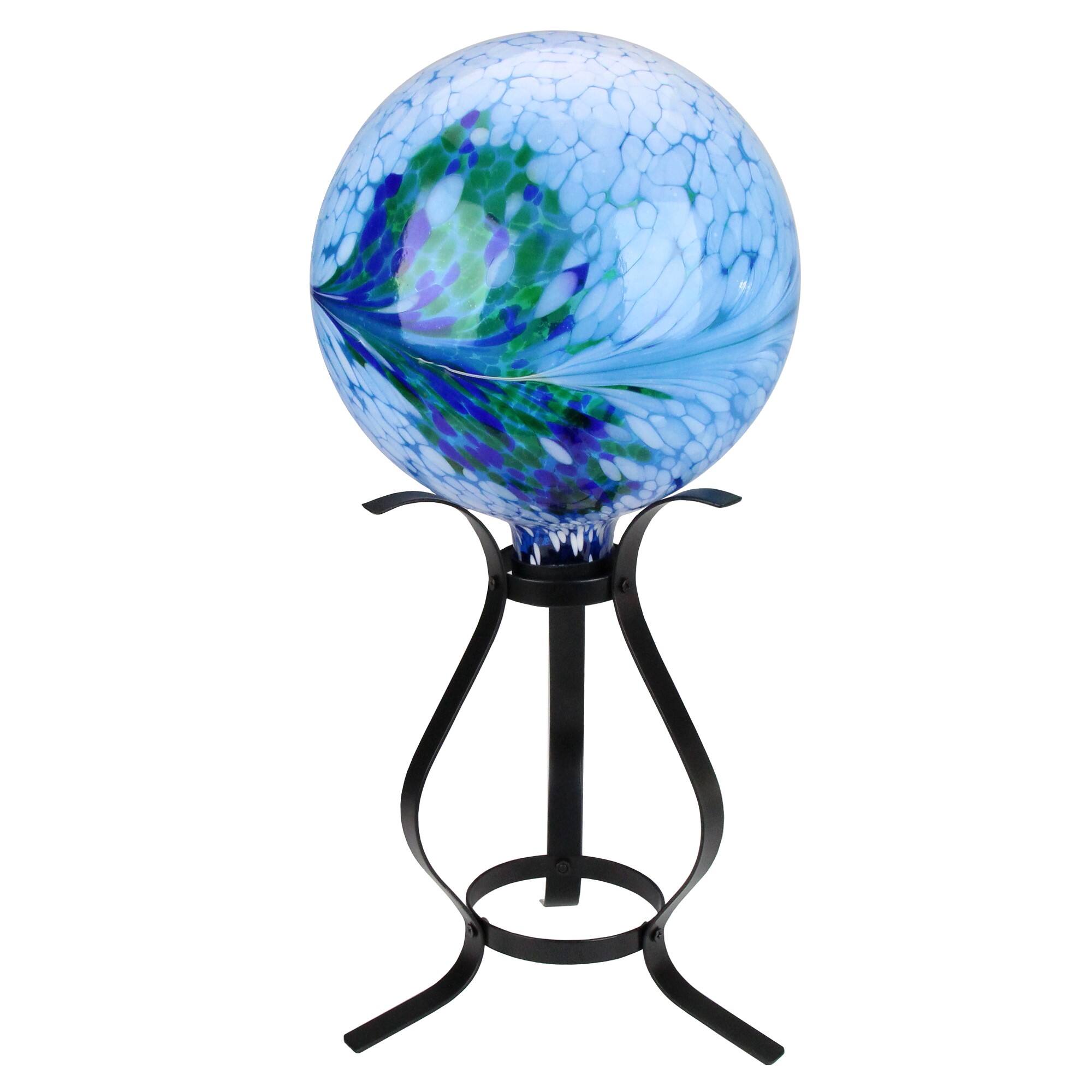 12" Black Curved Garden Gazing Ball Stand