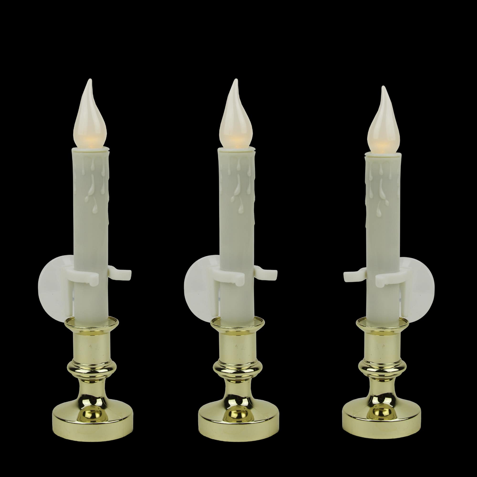 8.5&#x22; White LED Flickering Candle Lamps, 3ct.