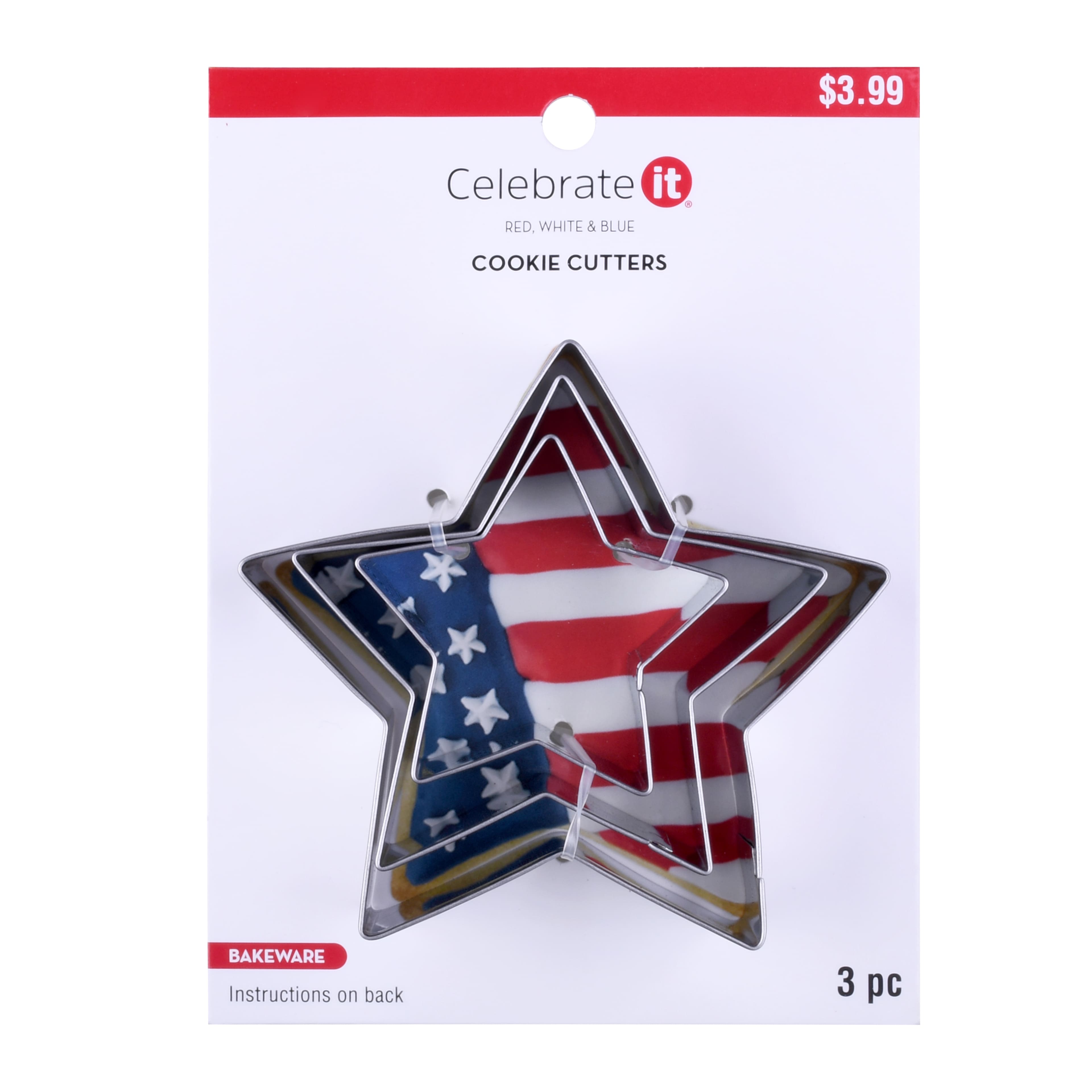 Red, White &#x26; Blue Star Cookie Cutters Set by Celebrate It&#xAE;