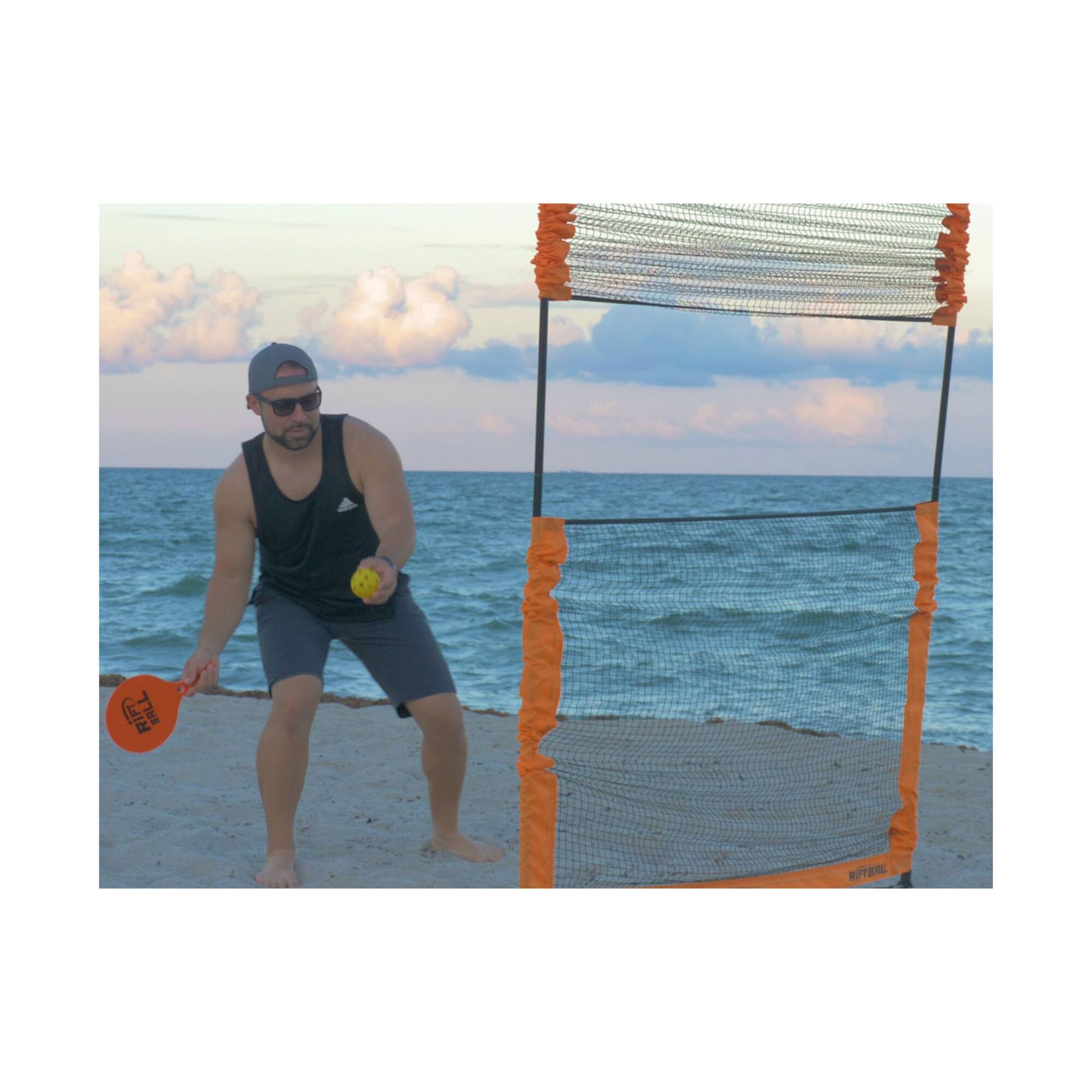 Riftball Paddle Ball Game System with 2 Nets
