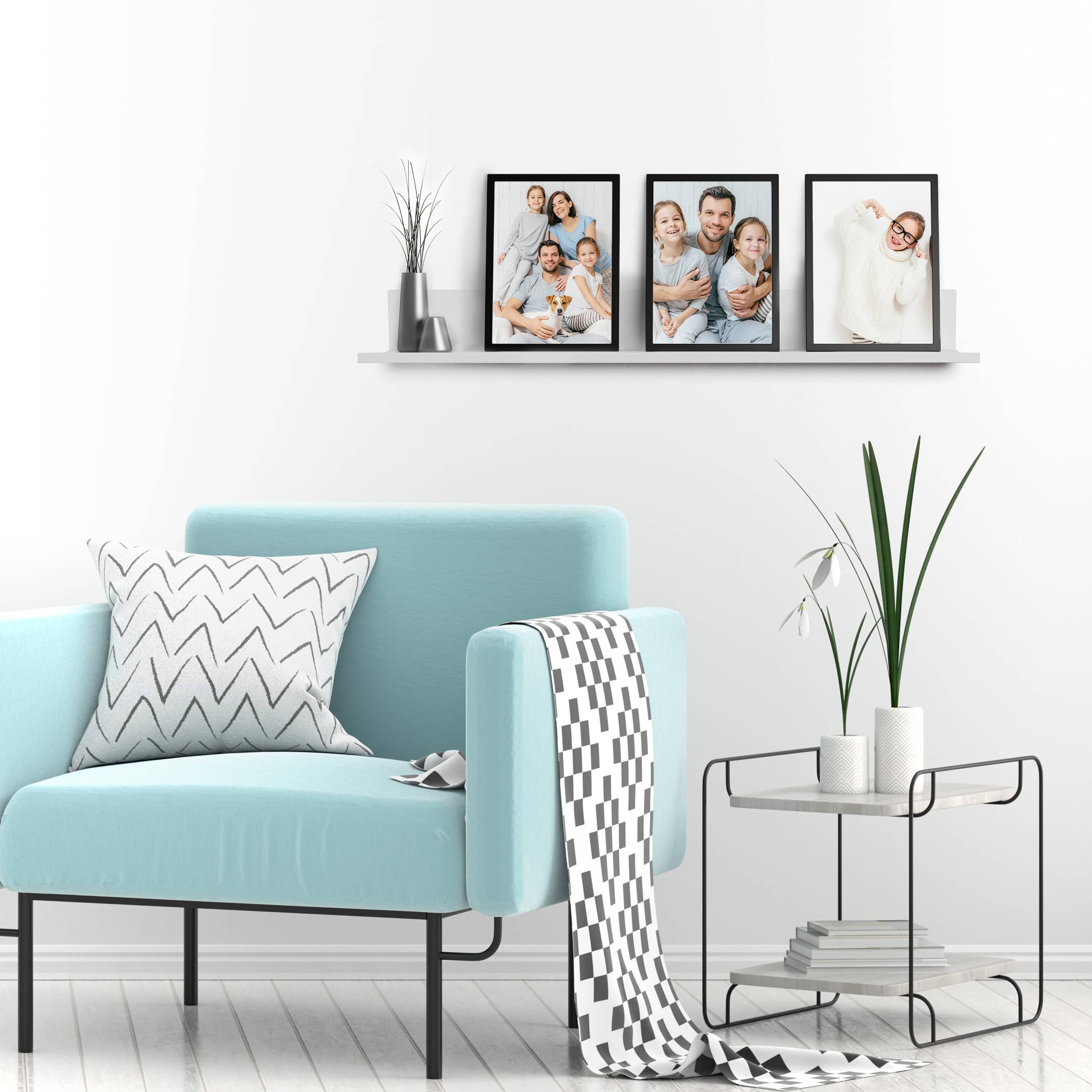 HangZ™ White 24" No Stud Photo Ledge, 2ct.