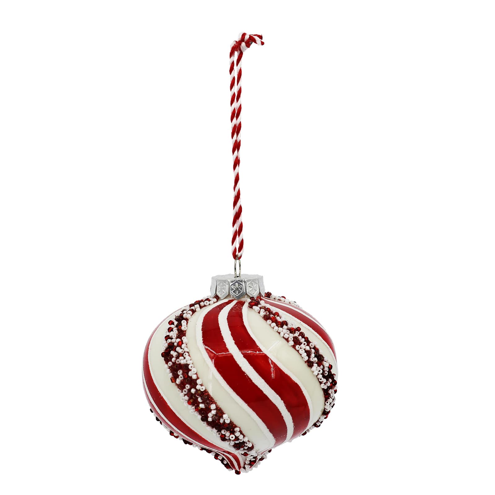 Assorted Red &#x26; White Swirl Glass Ornament by Ashland&#xAE;