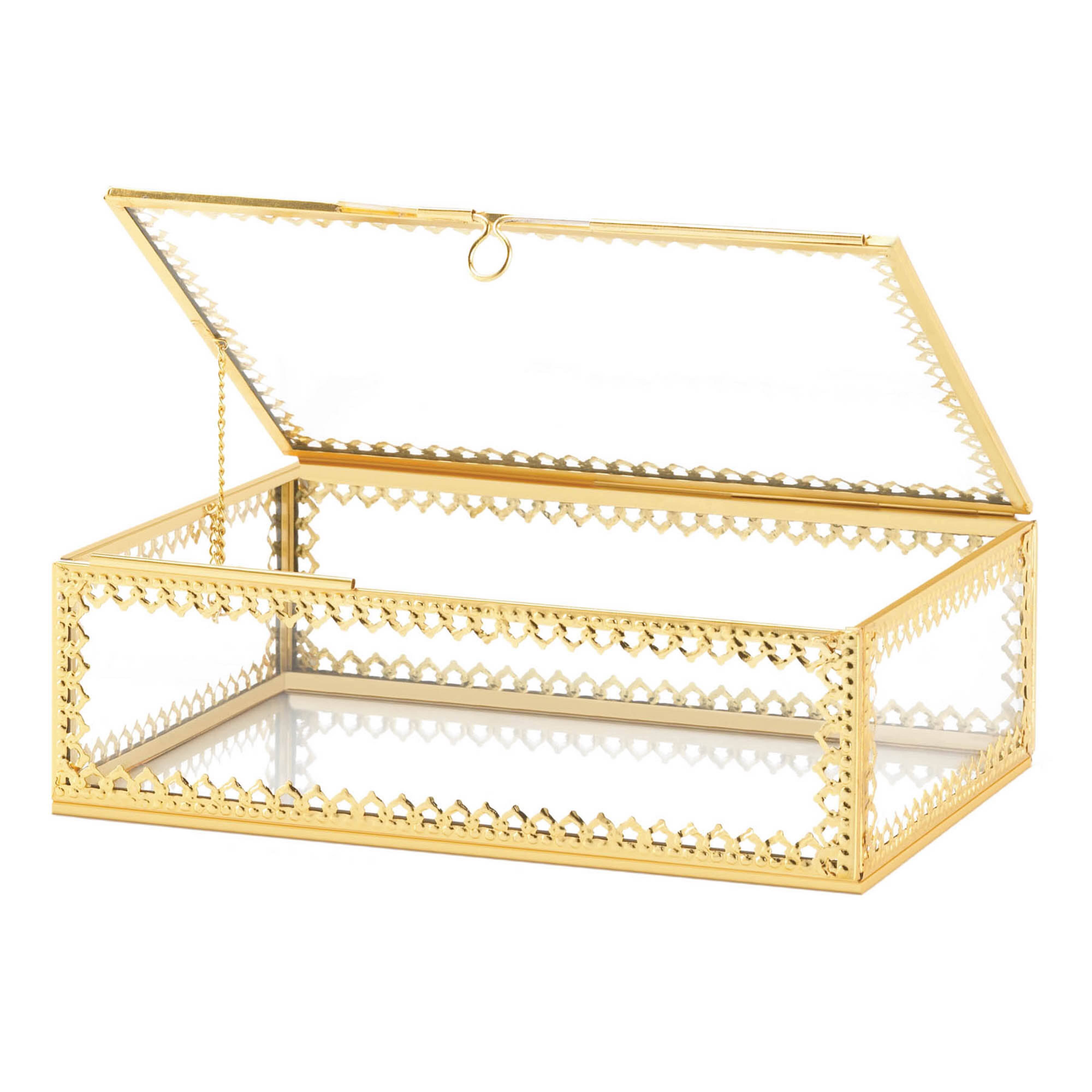 3&#x22; Gold Motif Jewelry Box