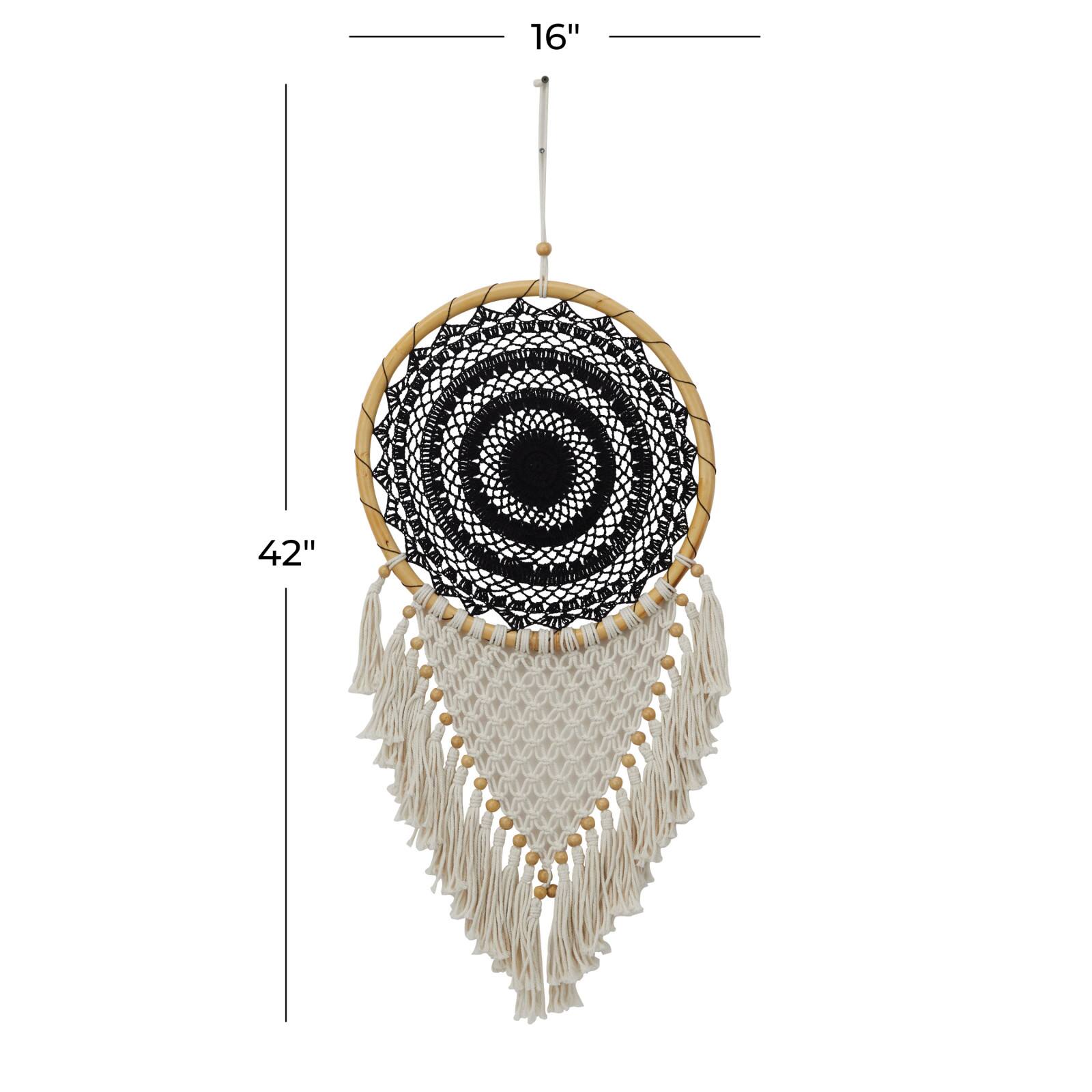 Black Cotton Bohemian Dreamcatcher Wall Decor 16&#x22; x 0&#x22; x 42&#x22;