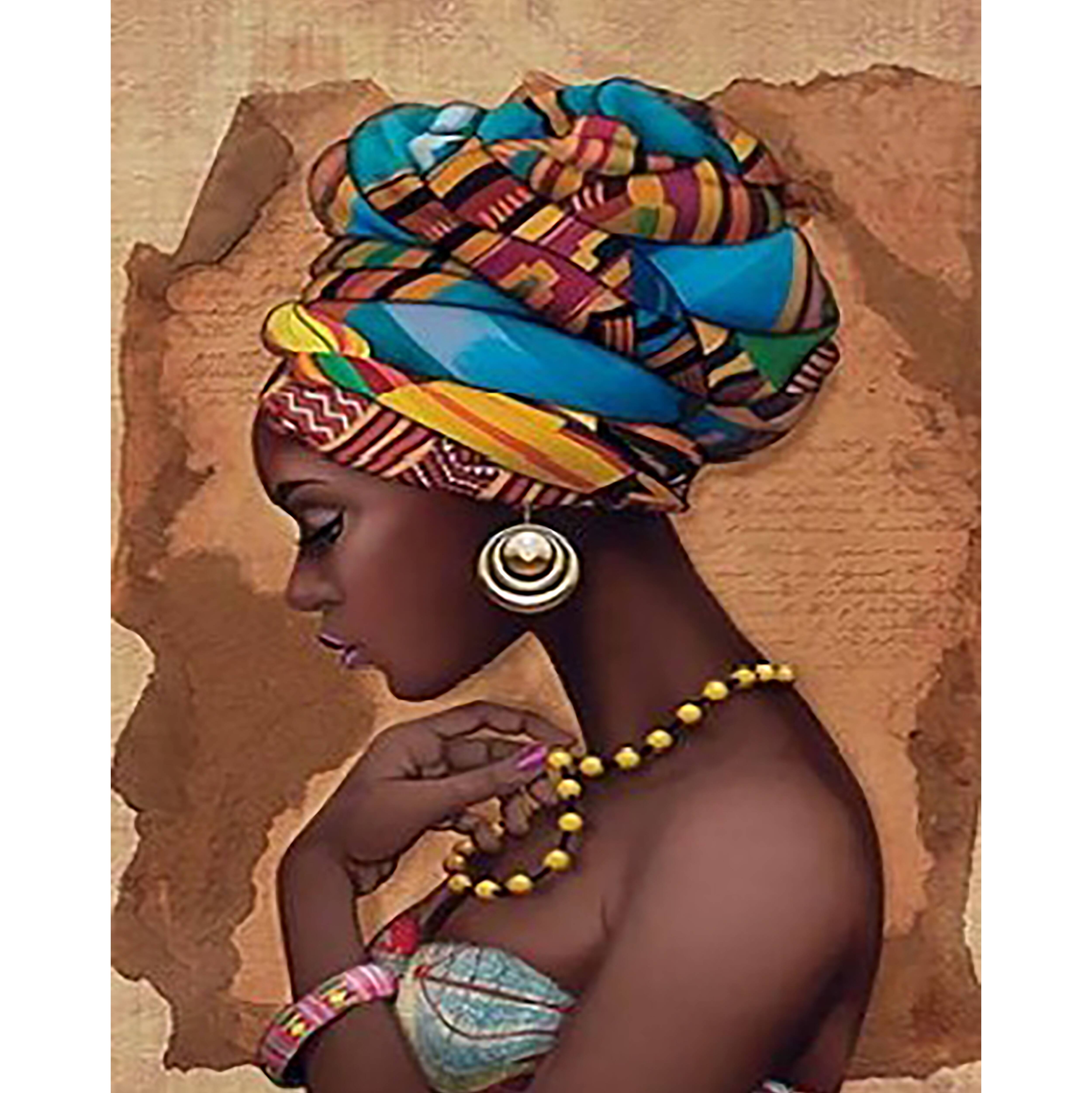 Sparkly Selections African Beauty Diamond Painting Kit, Square Diamonds
