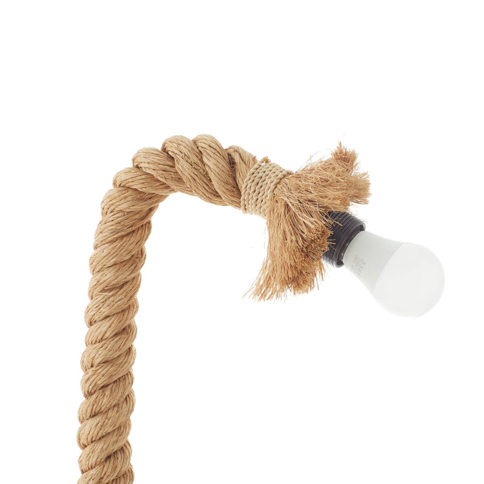 Brown Rope and Iron Rustic Desk Lamp, 32&#x22; x 11&#x22; x 14&#x22;