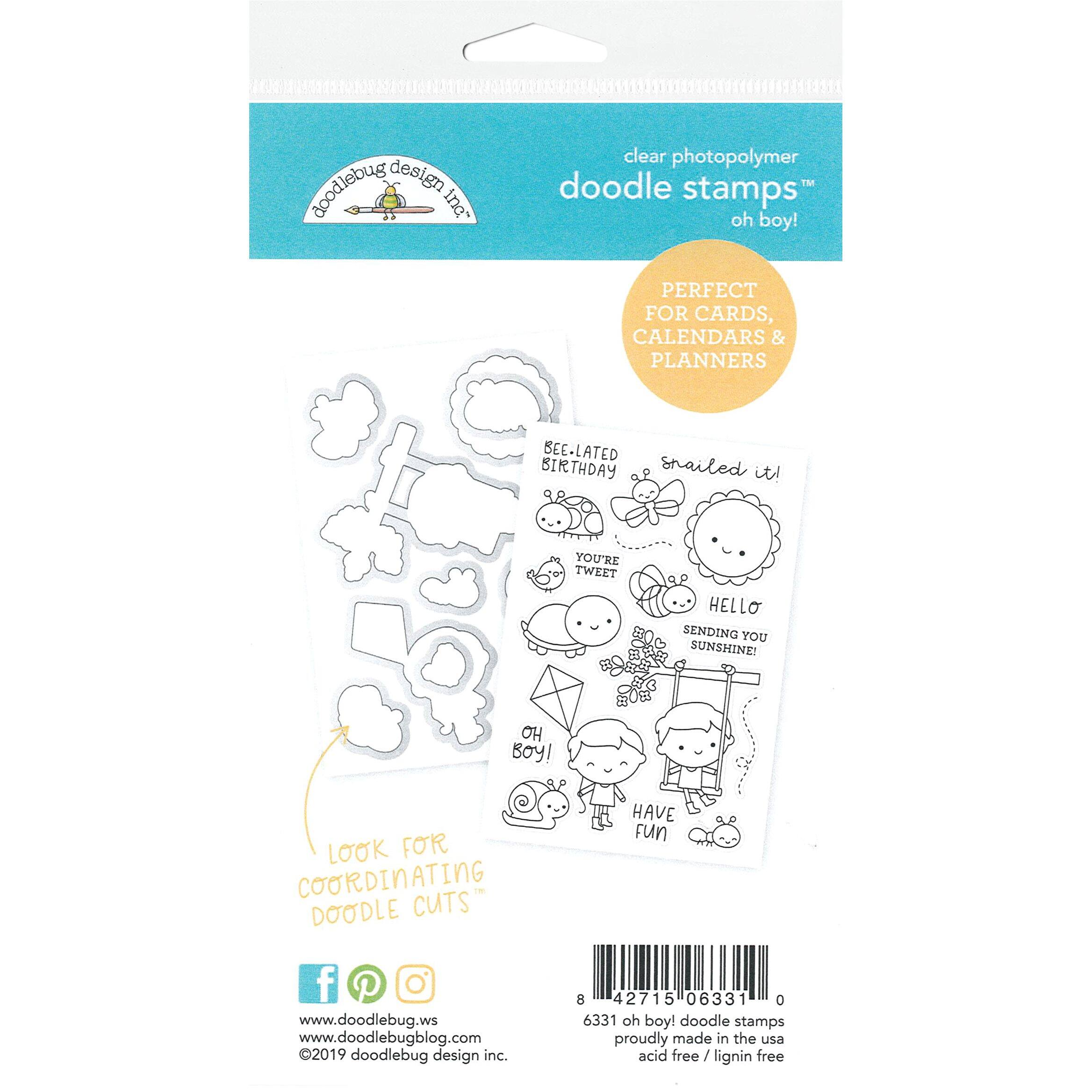 Doodlebug Design Inc.&#xAE; Clear Spring Oh Boy Doodle Stamp