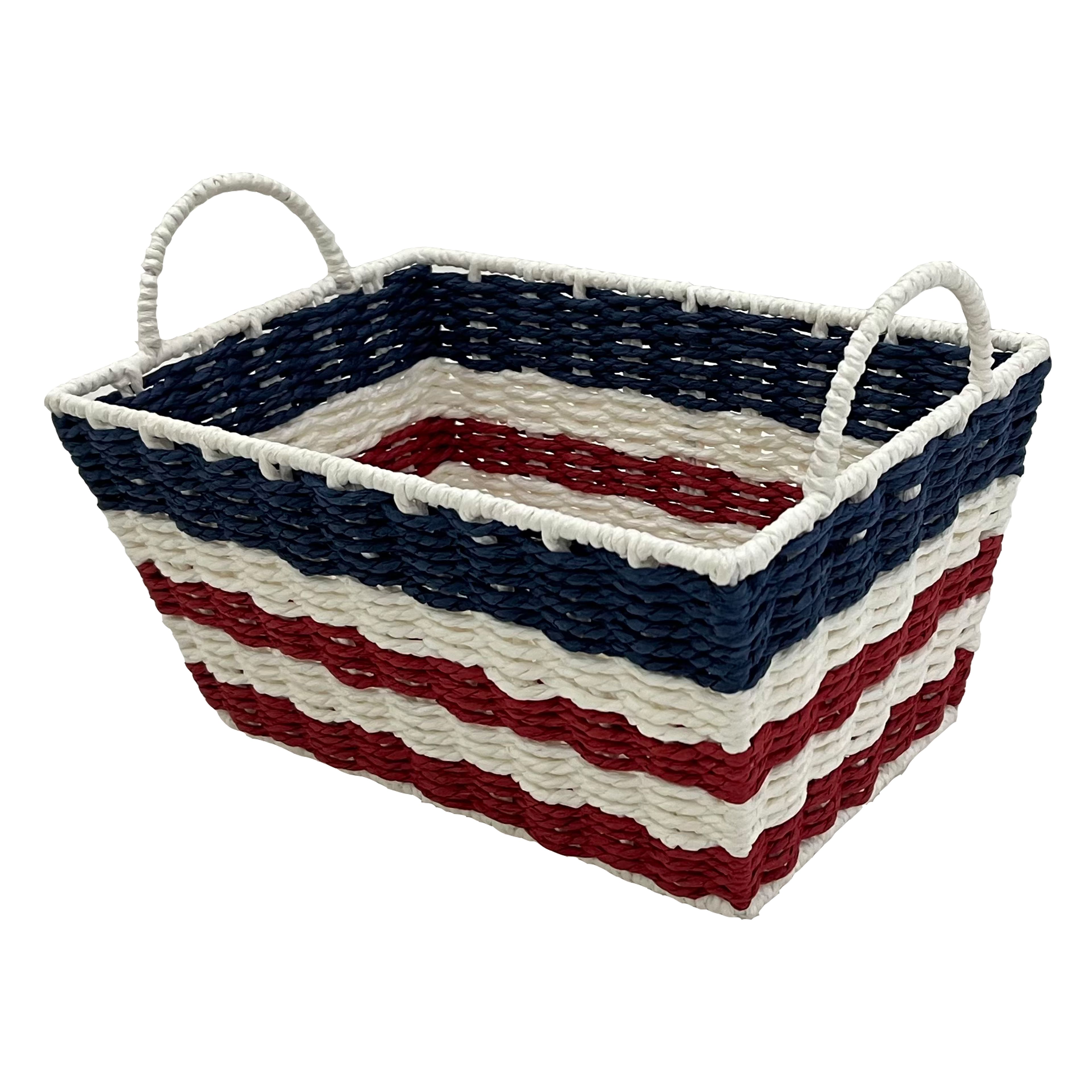 12&#x22; Red, White &#x26; Blue Striped Basket by Celebrate It&#x2122;