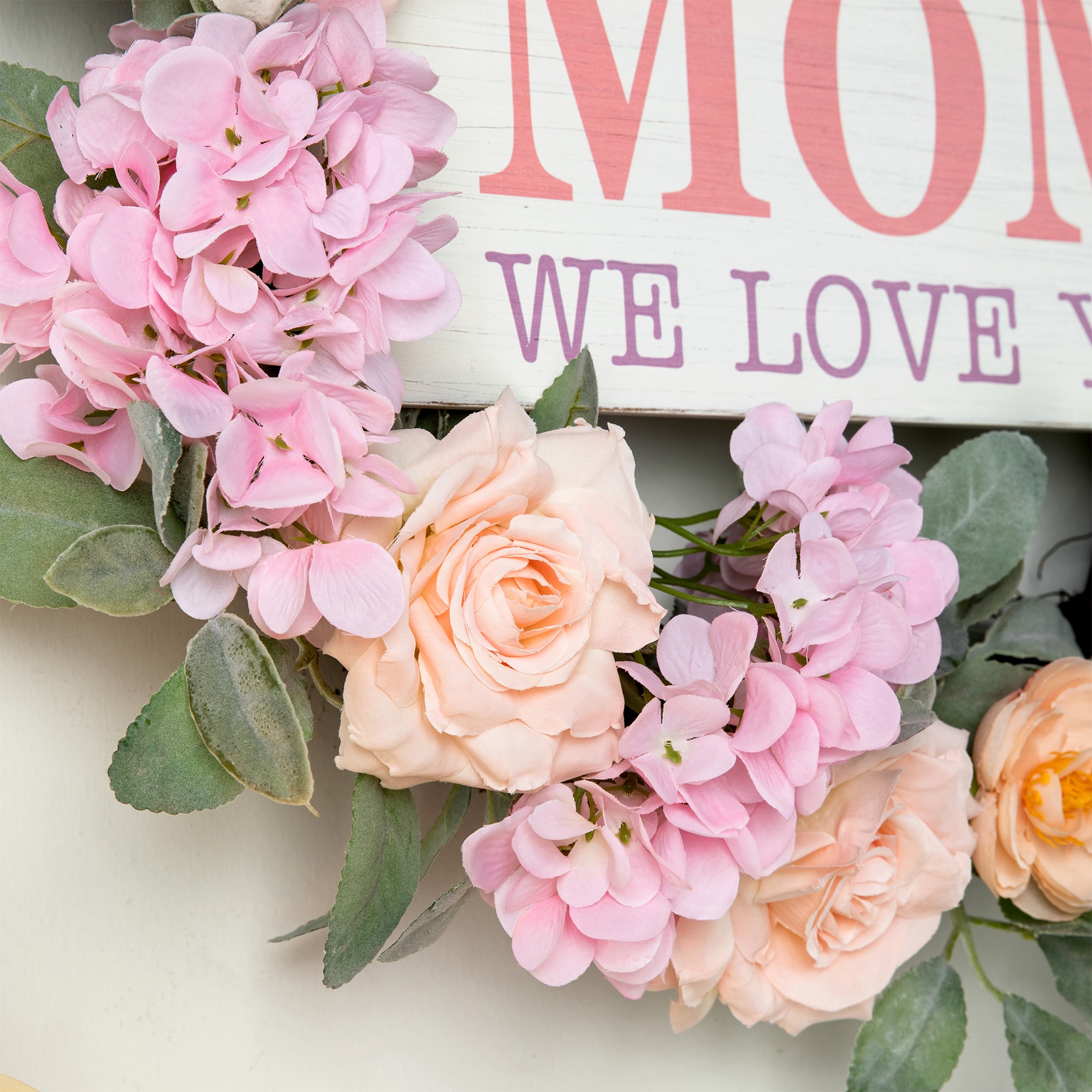 Glitzhome&#xAE; 22&#x22; Mother&#x27;s Day Floral Wreath