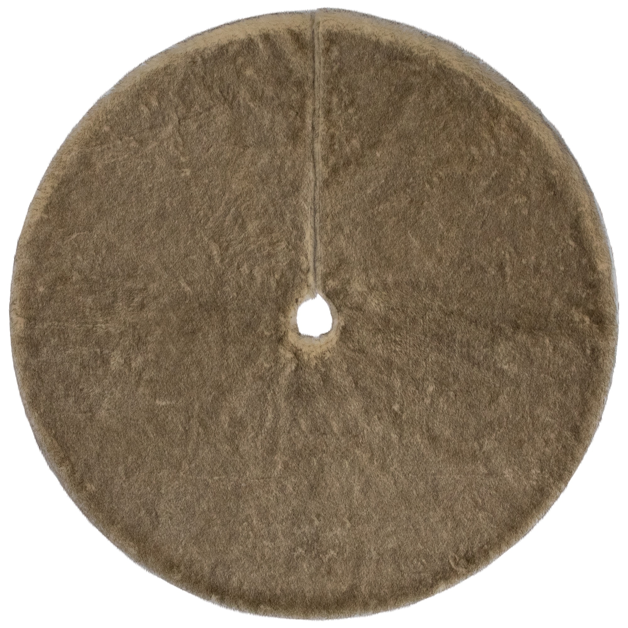 Faux Fur Christmas Tree Skirt - 48&#x22; - Brown