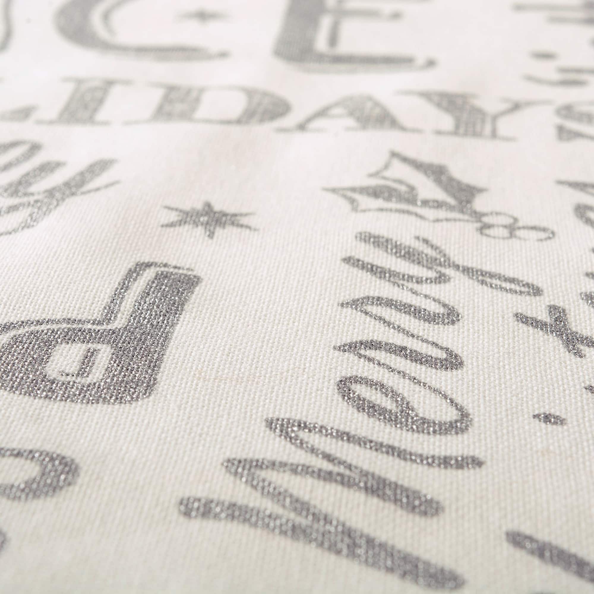 DII® 72" Silver Christmas Collage Table Runner