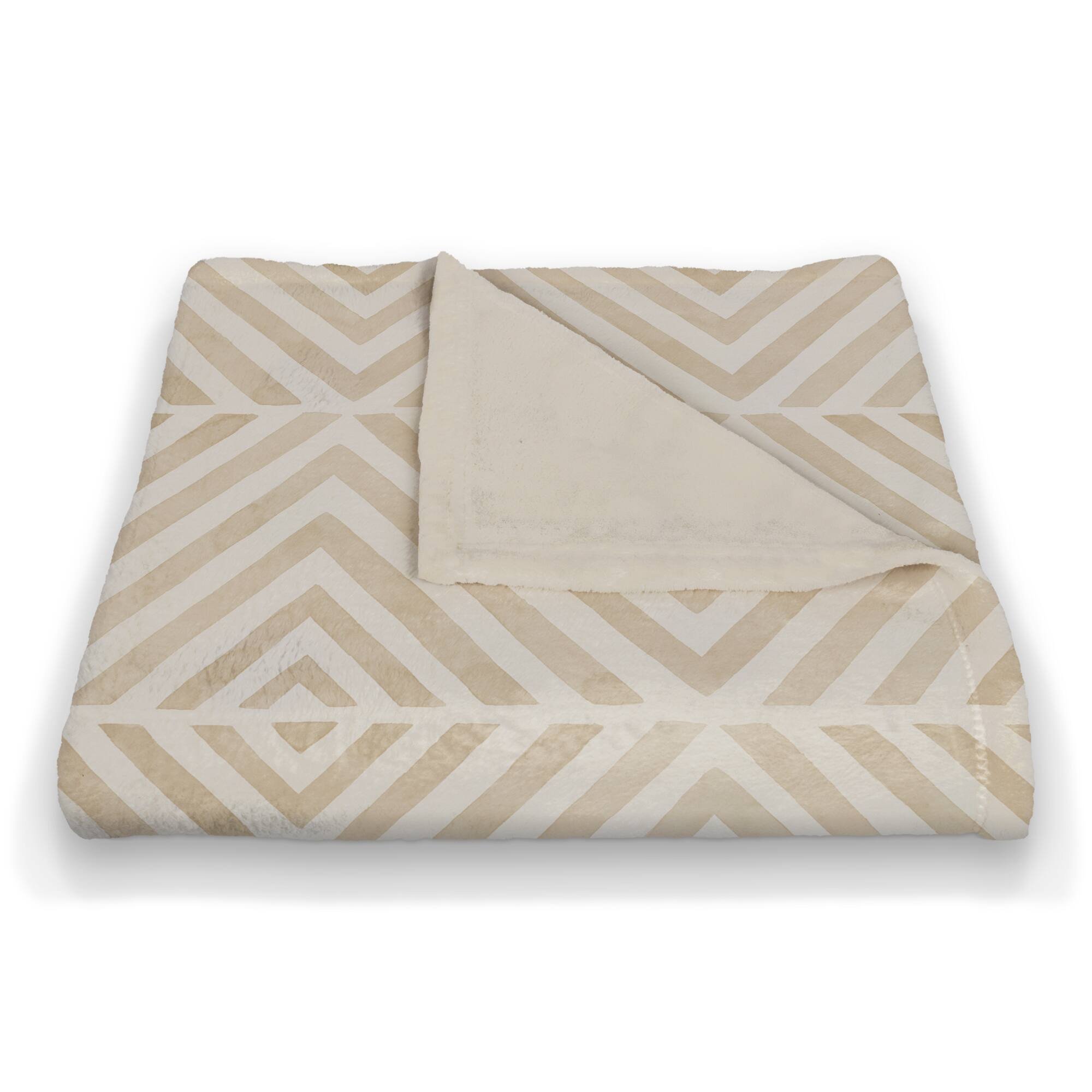 Cream Diamond Pattern Coral Fleece Blanket
