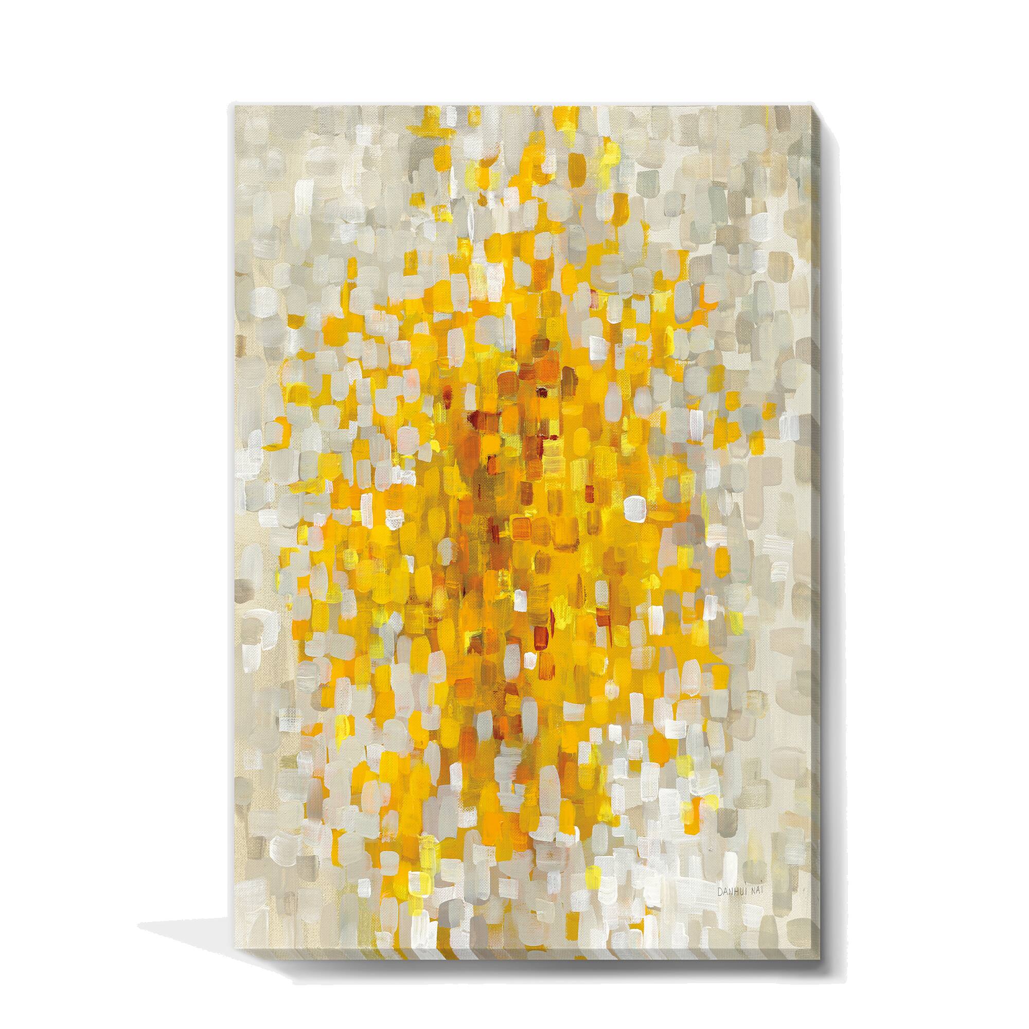 Designart - Glam Yellow Explosion Blocks - Modern &#x26; Transitional Gallery-wrapped Canvas