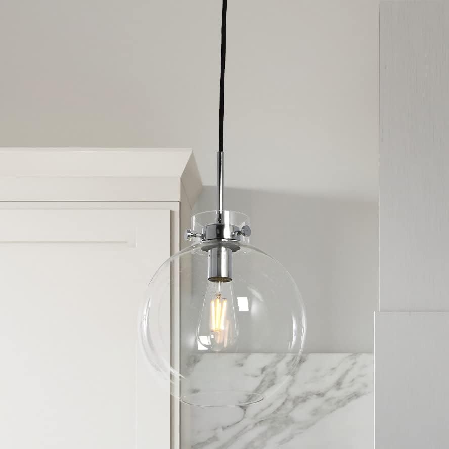 Hello Honey&#xAE; Robert Stevenson Lighting Marson 15&#x22; Clear Glass &#x26; Chrome Metal Ceiling Light