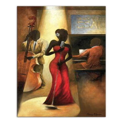 Jazz Singer In Red 16" x 20" Canvas Wall Art By Designs Direct | Michaels®